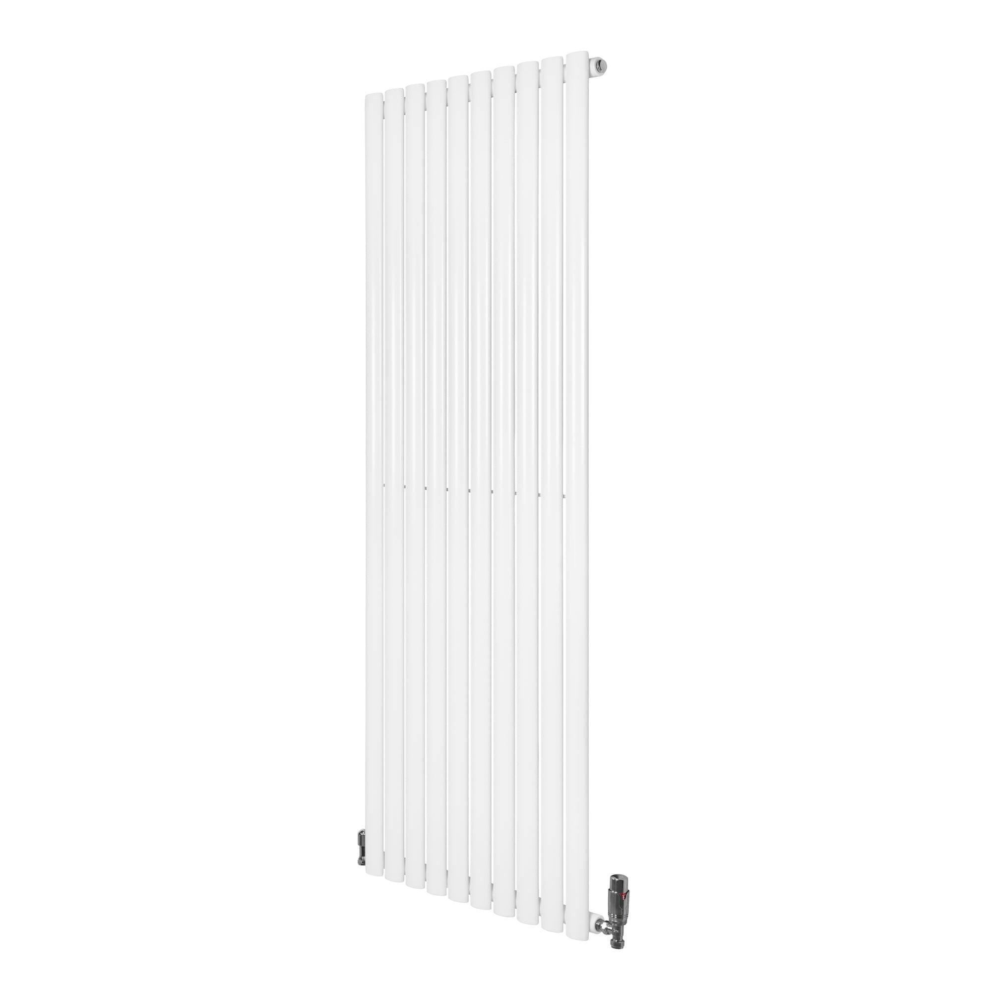 Monstershop White Oval Single Column Radiator & Valves – 1600Mm X 600Mm –