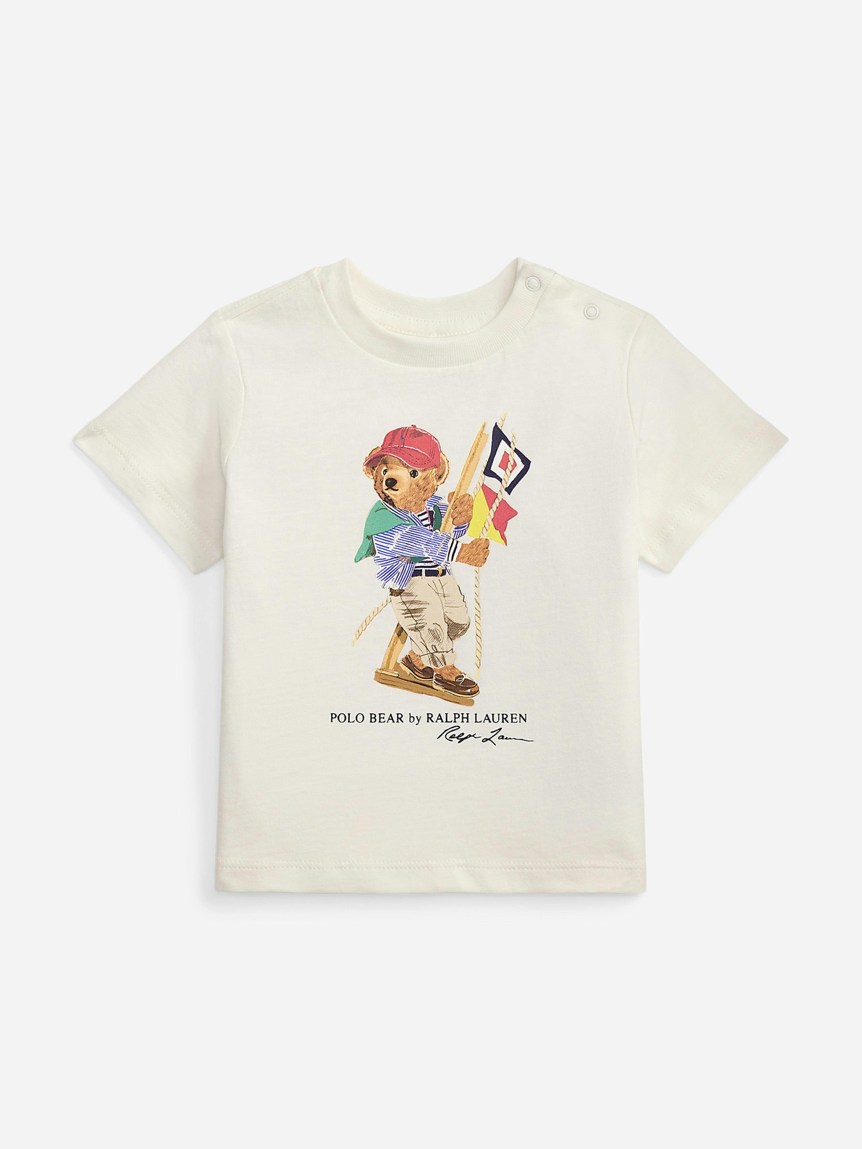 Ralph Lauren Kids Boys White Ralph Lauren Baby Polo Bear Jersey T-Shirt In - 18 Months