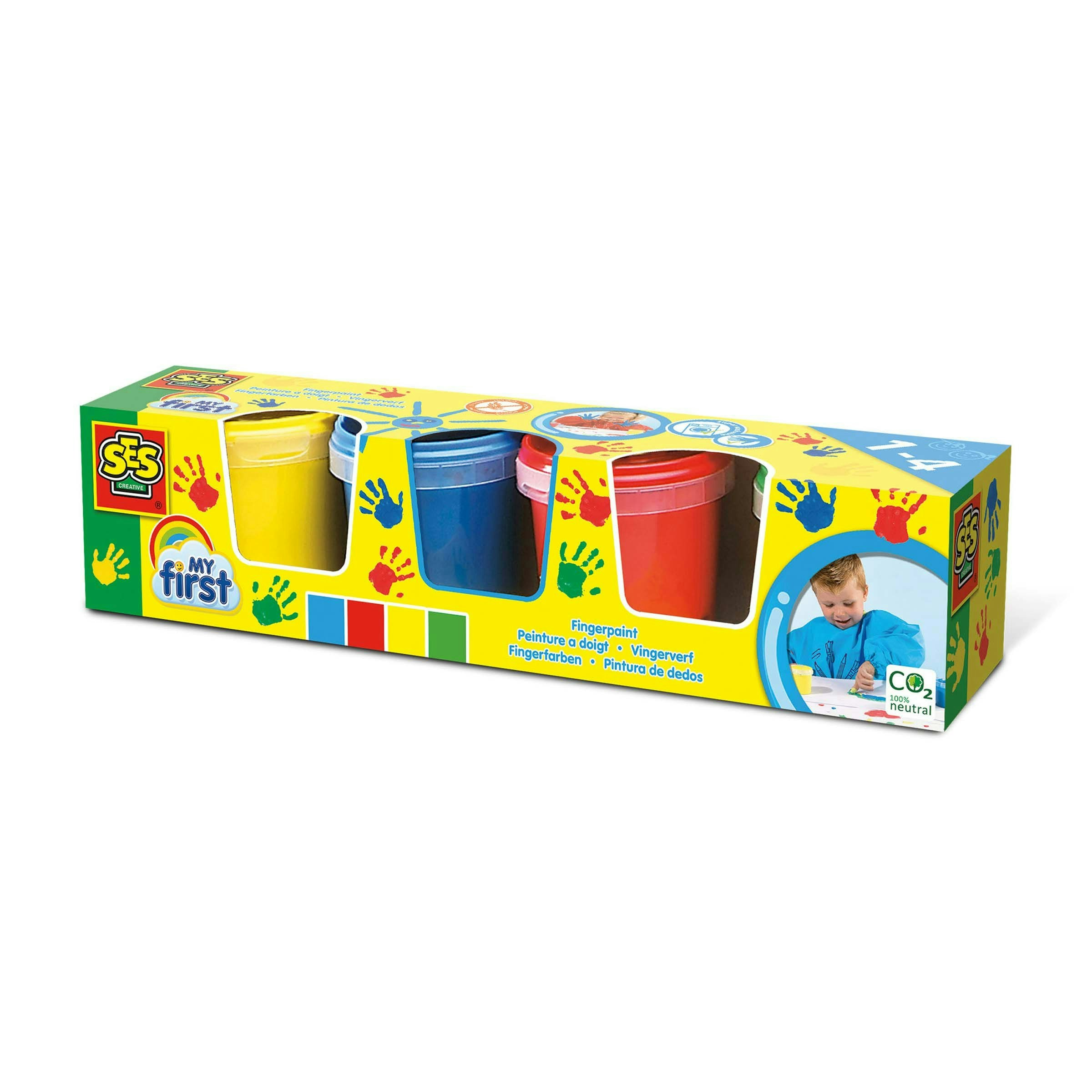 Ses Creative Light/Pink/Blue My First - Fingerpaint 4 Colours X 145Ml