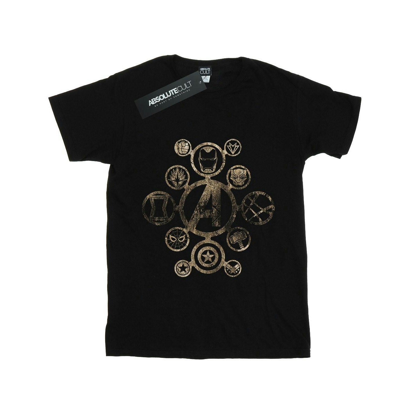 Marvel Women's Black / Avengers Infinity War Icons Cotton Boyfriend T-Shirt - Large