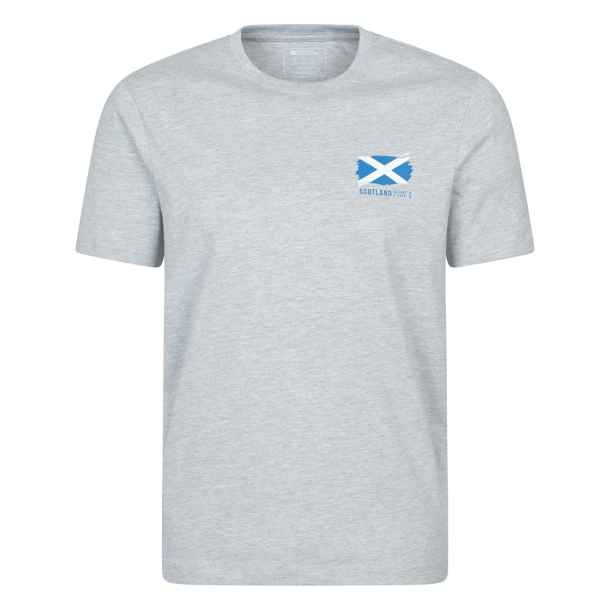 Mountain Warehouse Men's Grey Scotland T-Shirt - S - 95% Organic Cotton/5% Viscose