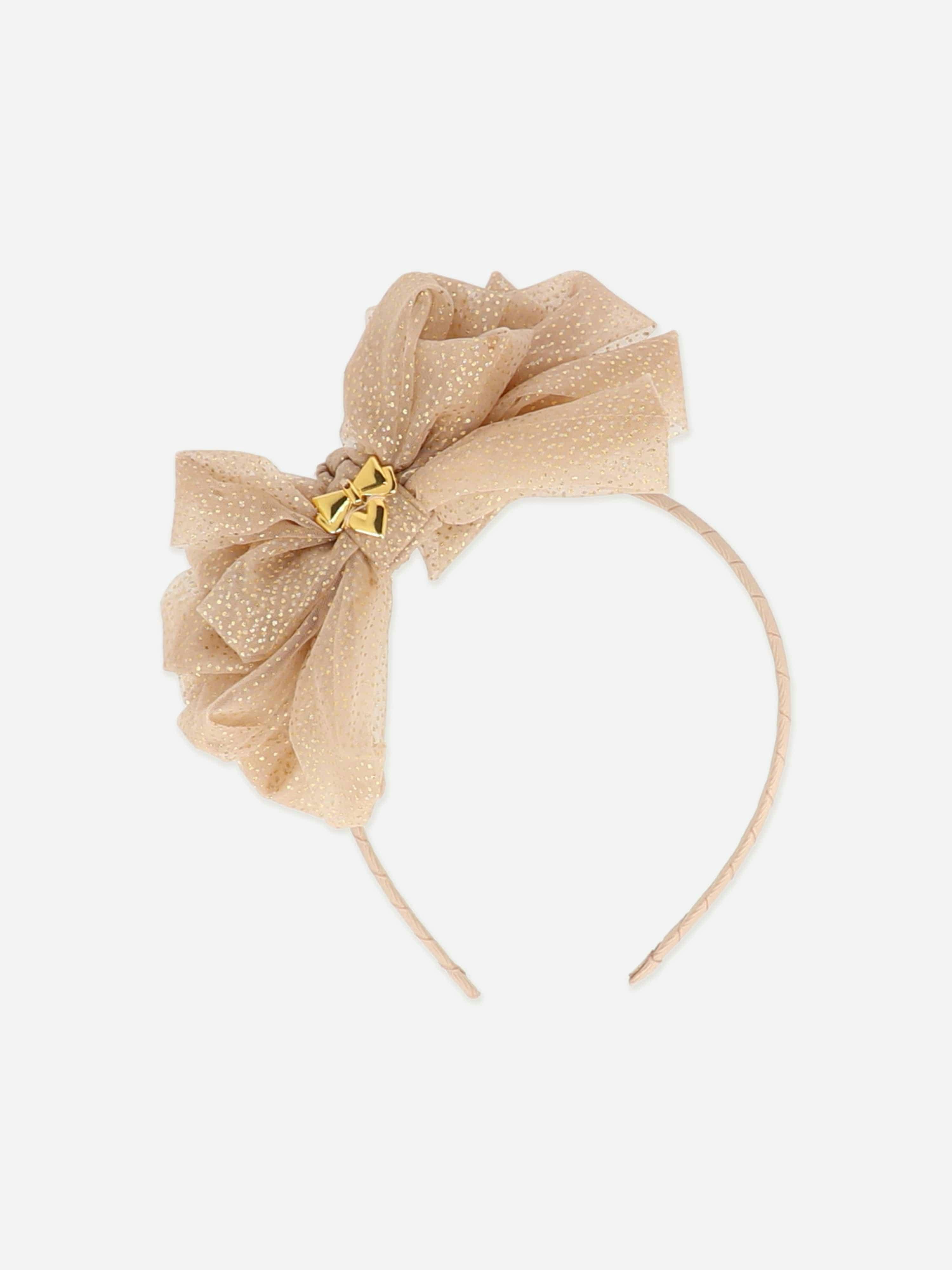 Angels Face Girls Gold Gladys Sparkle Tulle Headband In - One Size