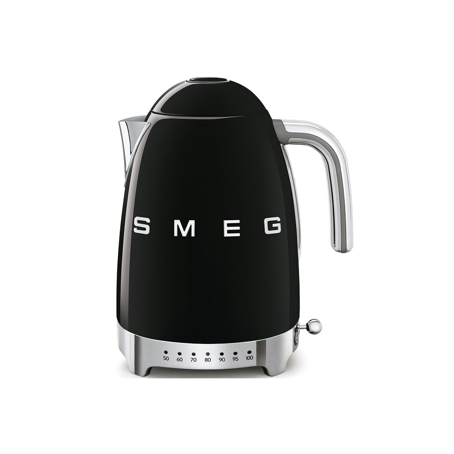 Smeg Black 50S Retro Klf04 Kettle With Temperature Selector Litre Size 1.7