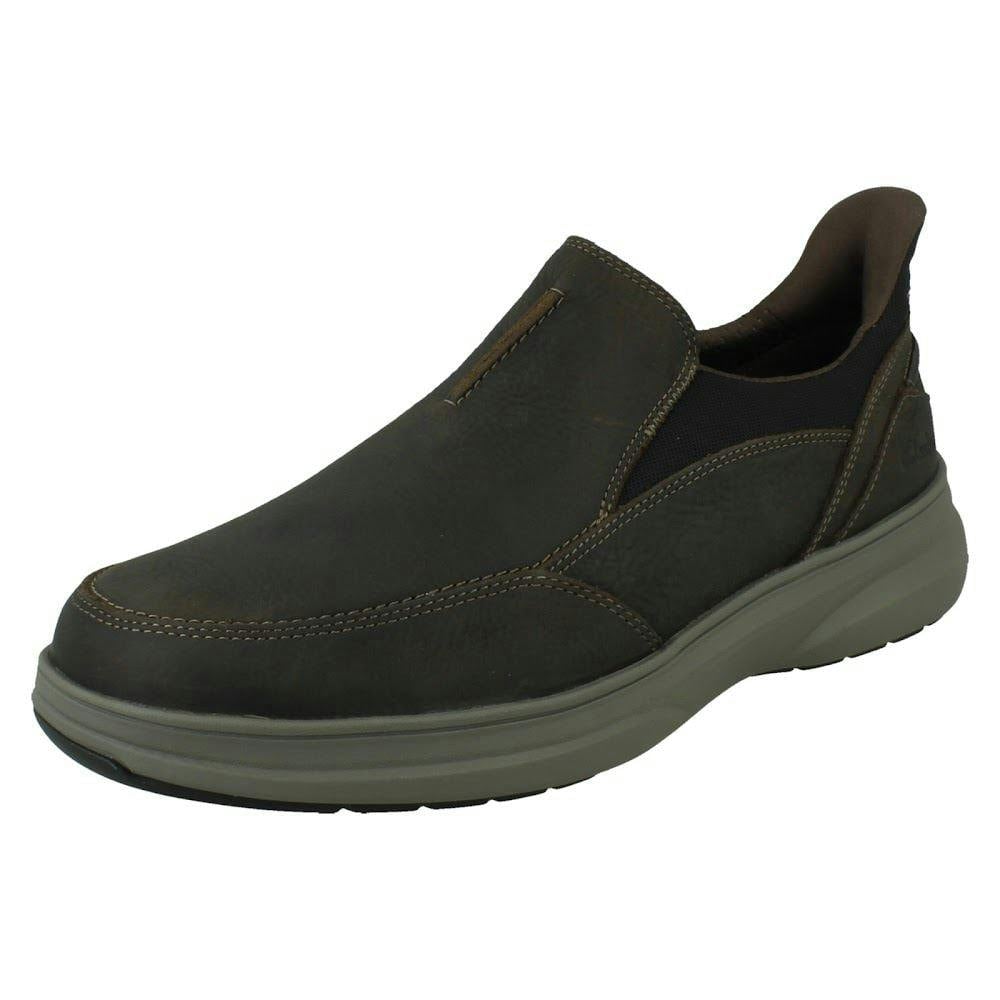 Clarks Men's Dark/Brown Easy In Easy Out Casual Shoes Mullan Step - Uk 9.5
