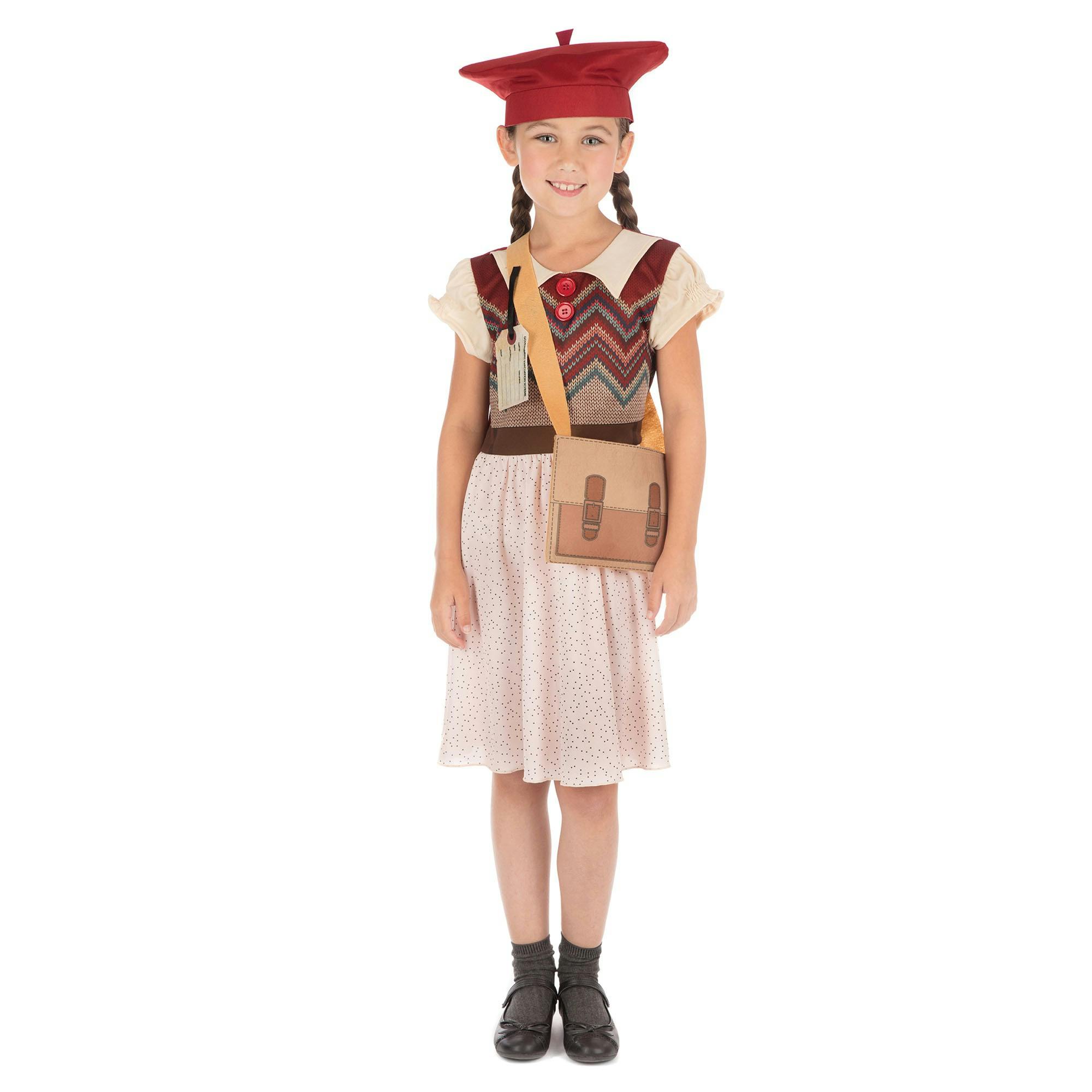 Bristol Novelty Girls Childrens/S Evacuee School Costume - Multicoloured - L - Multicoloured
