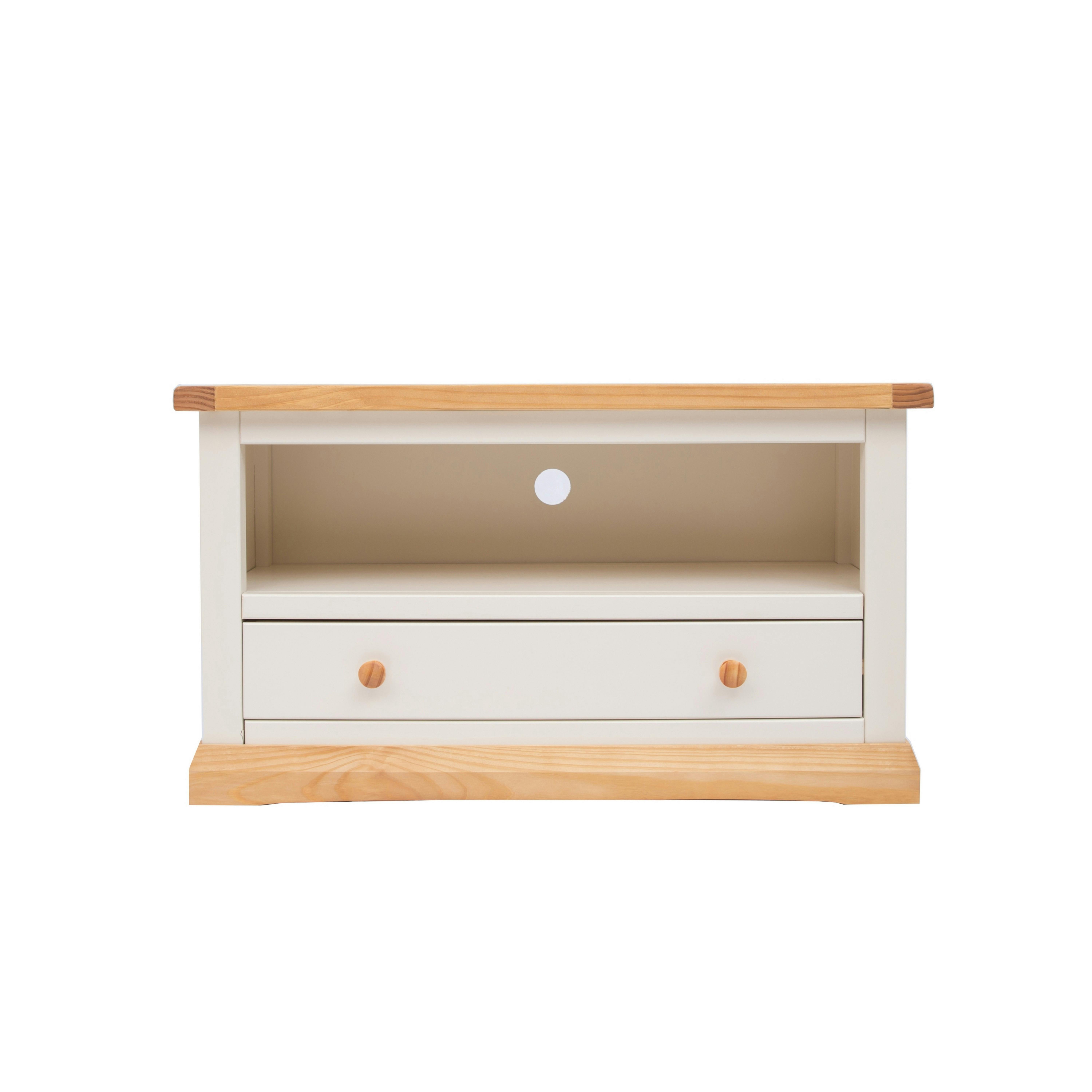 Rackhams White Trevi Off 1 Drawer Tv Cabinet Wood Knob - Off
