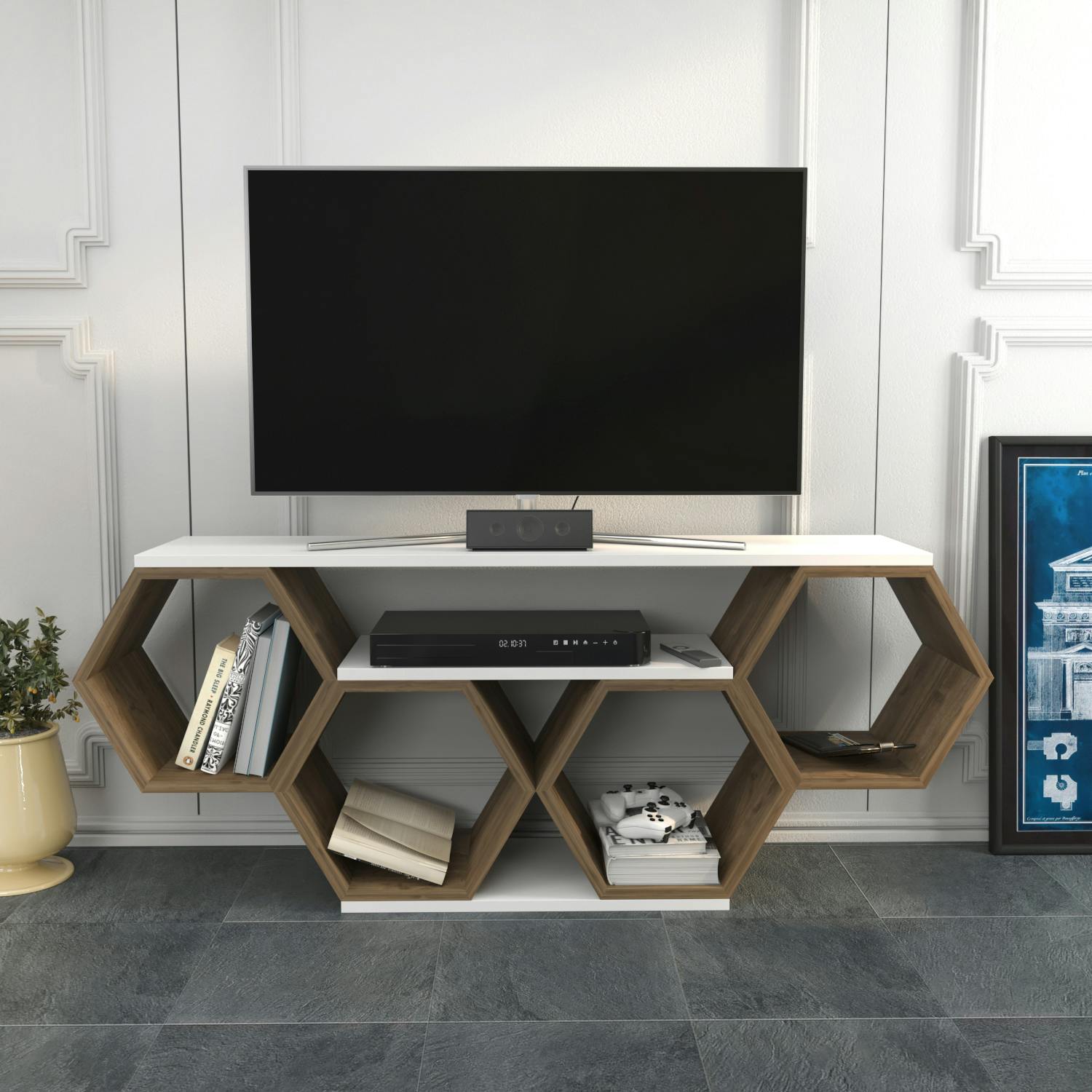 Decorotika Bal Modern Tv Stand Tv Cabinet For Tv's Up To 55" - Ephesus