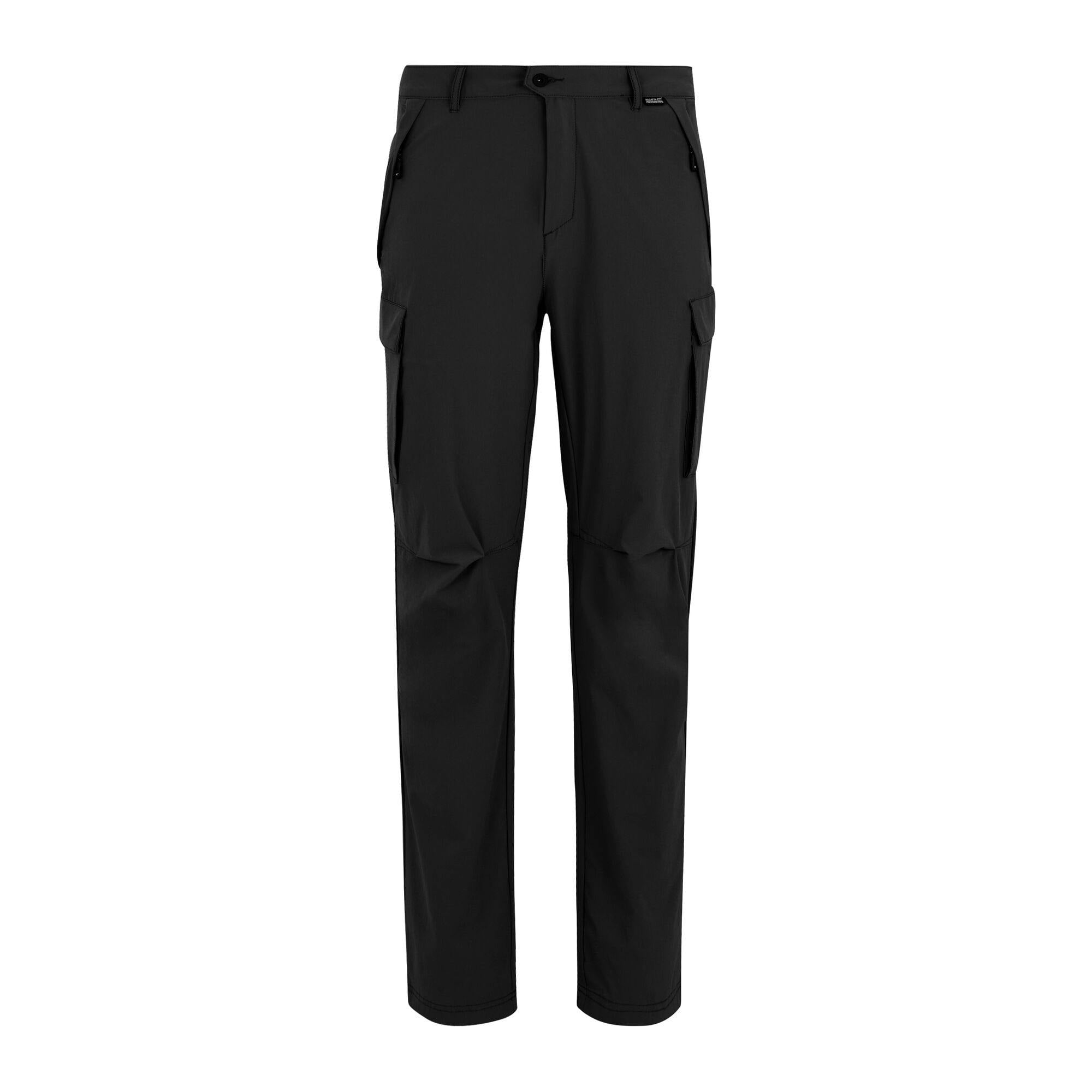 Regatta Men's Black Summer Questra Cargo Trousers - 38R - 86% Polyamide/14% Elastane