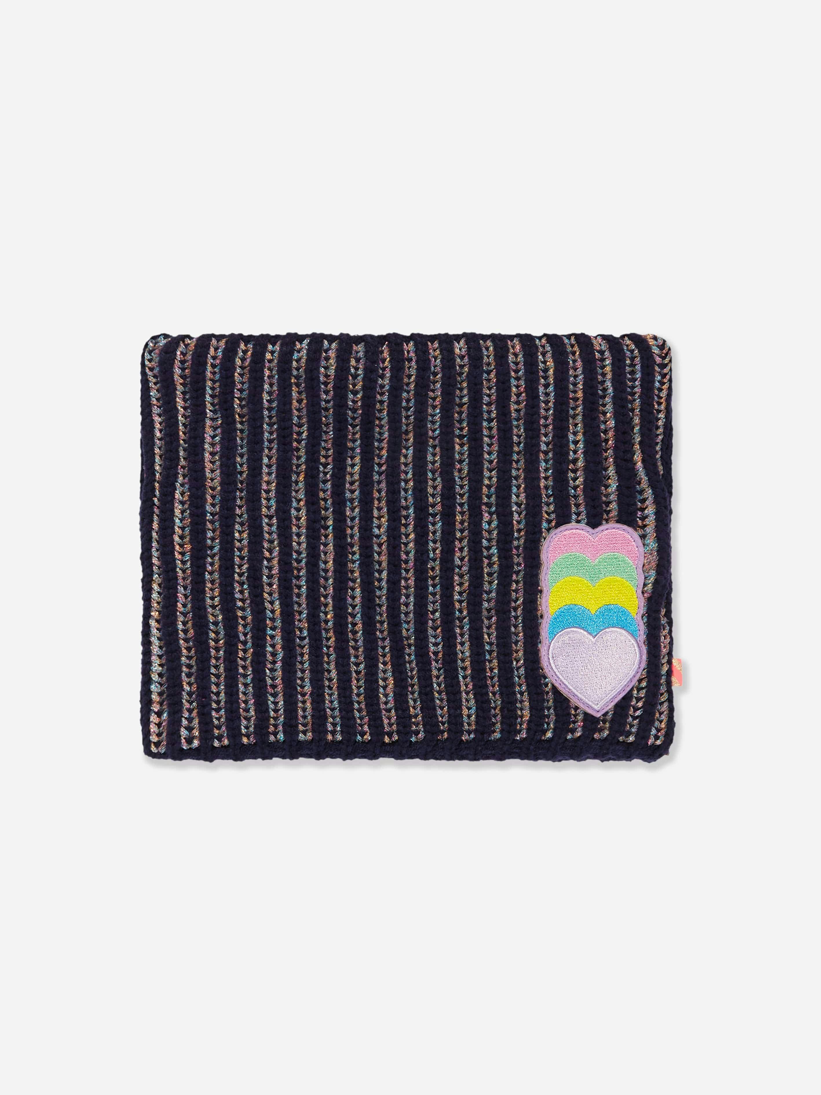 Billieblush Girls Blue Hearts Snood In Navy - 2 - 4 Yrs
