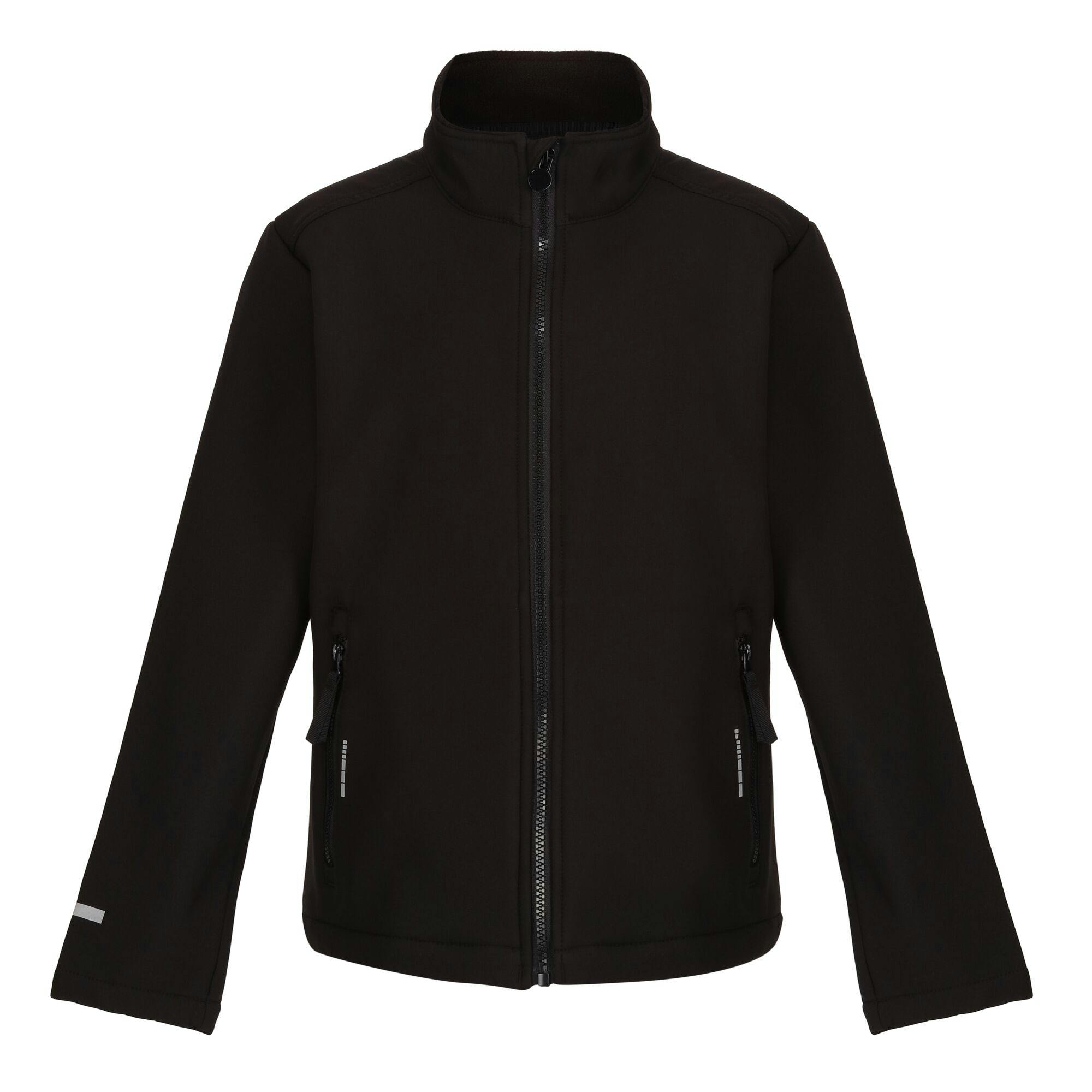 Regatta Black Professional Kids 2 Layer Soft Shell Jacket - 5-6 Years - 100% Polyester