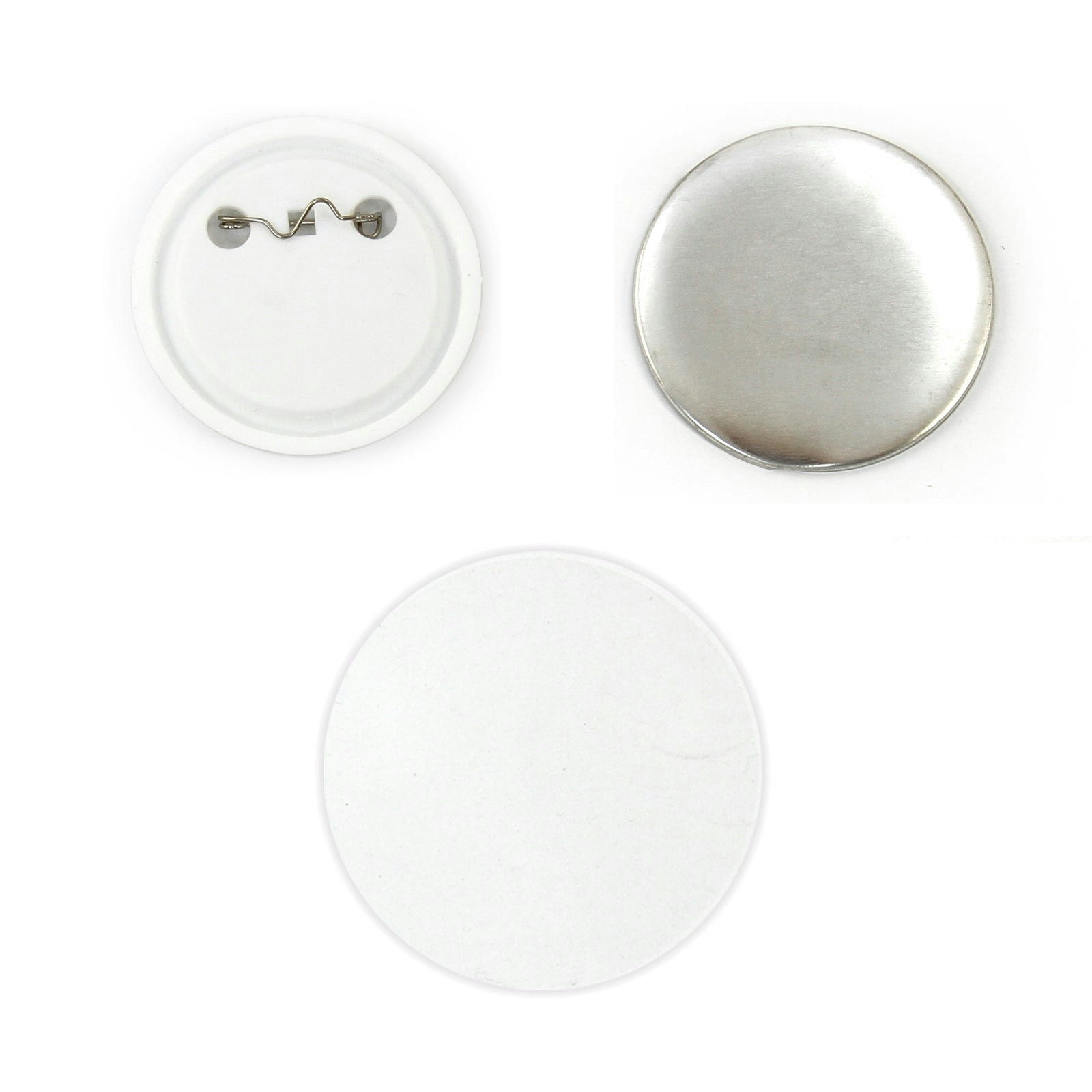 Pixmax White 37Mm Badge Components For Pin Button Badge Pressing (100 Pack)