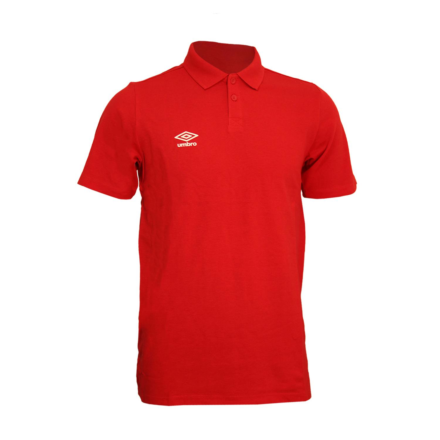 Umbro Men's White Essential Polo Shirt - Vermillion/ - Xxl - Vermillion/ - 50% Cotton/50% Polyester