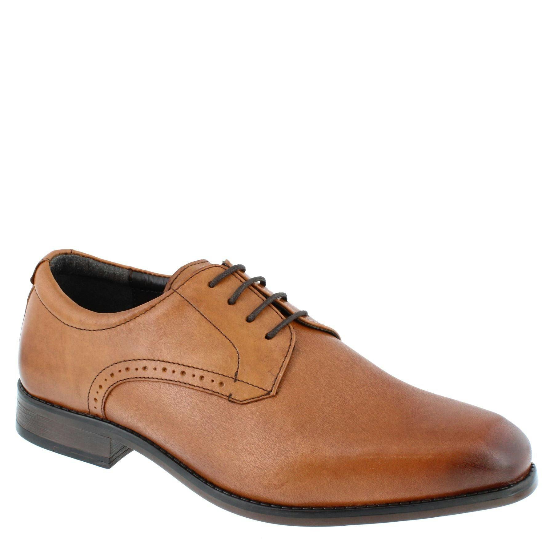 Hx London Men's Euston Leather Derby Shoes - Tan - 11 Uk