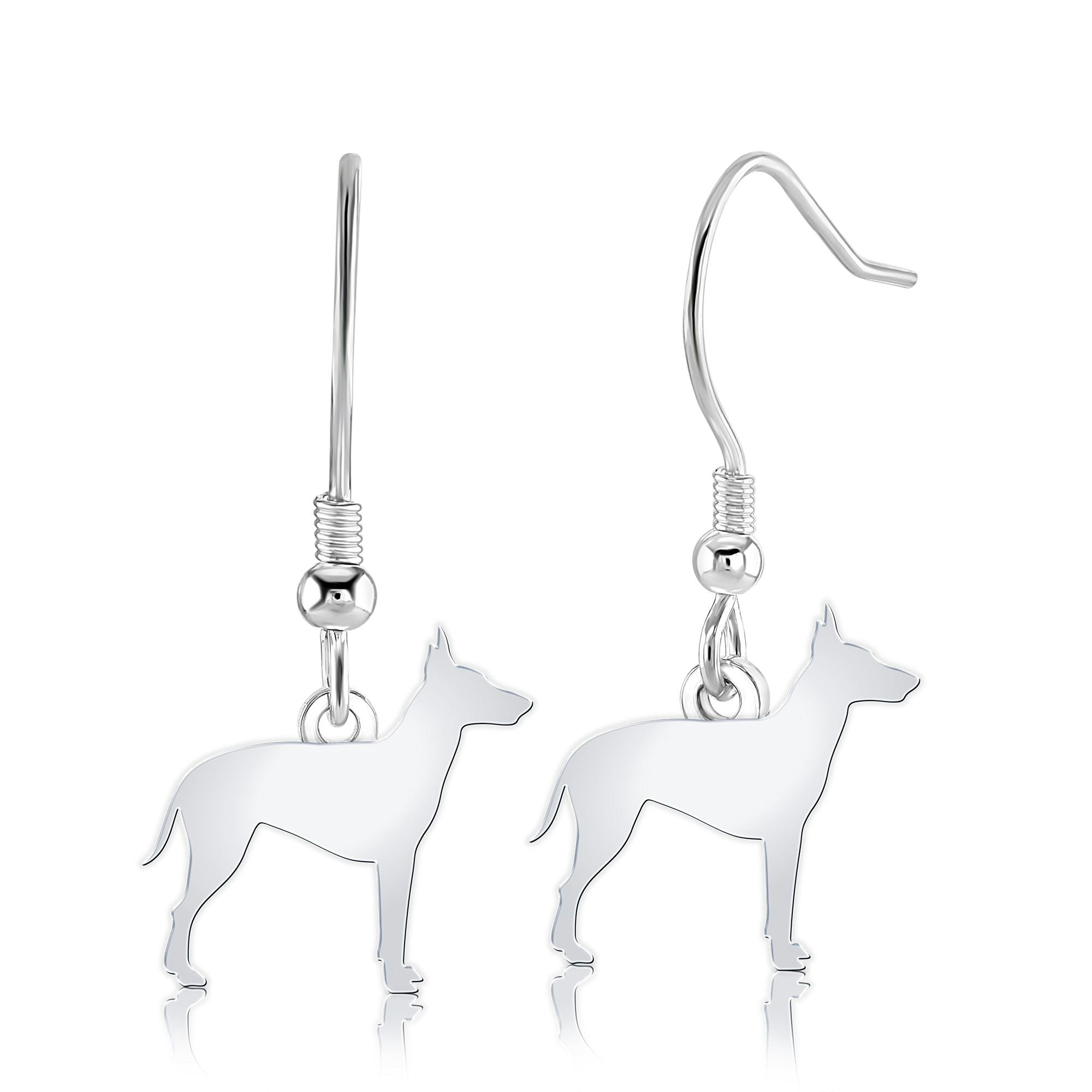 Mylee London Silver Manchester Terrier Silhouette Earrings - No - Hook