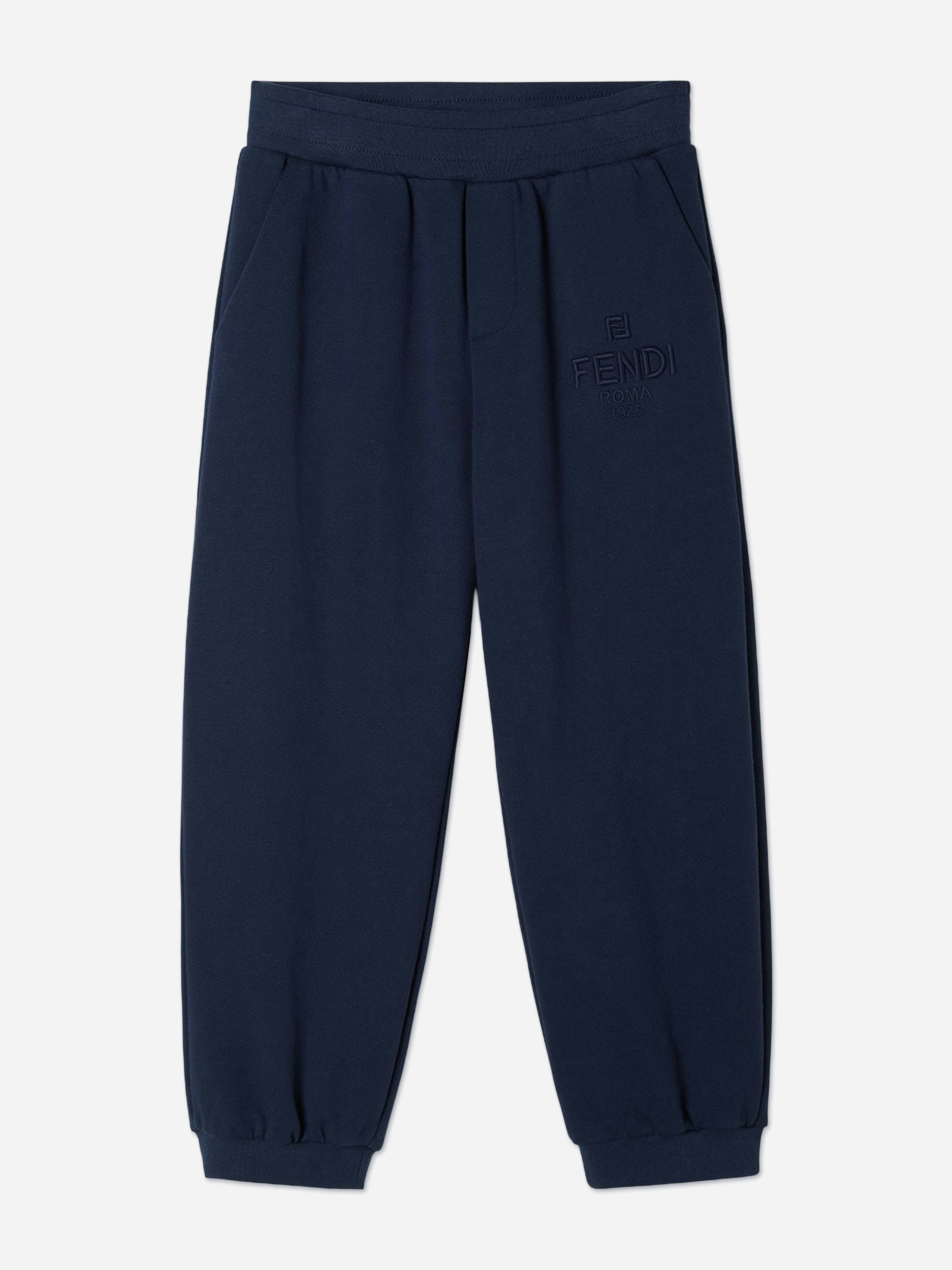 Fendi Kids Unisex Kids Blue Logo Joggers In Navy - 4 Yrs
