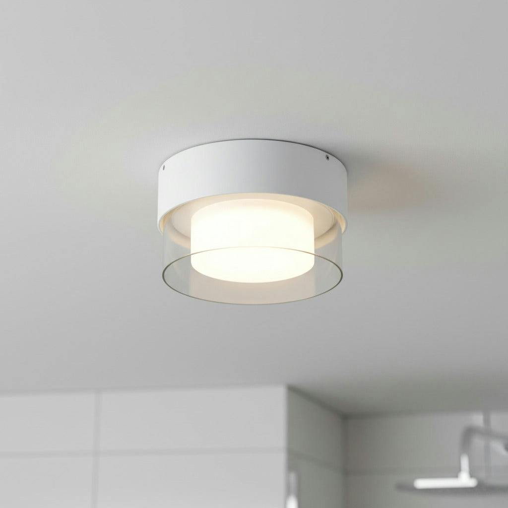 Rackhams White/Light 10 Watt Round Bathroom Ceiling