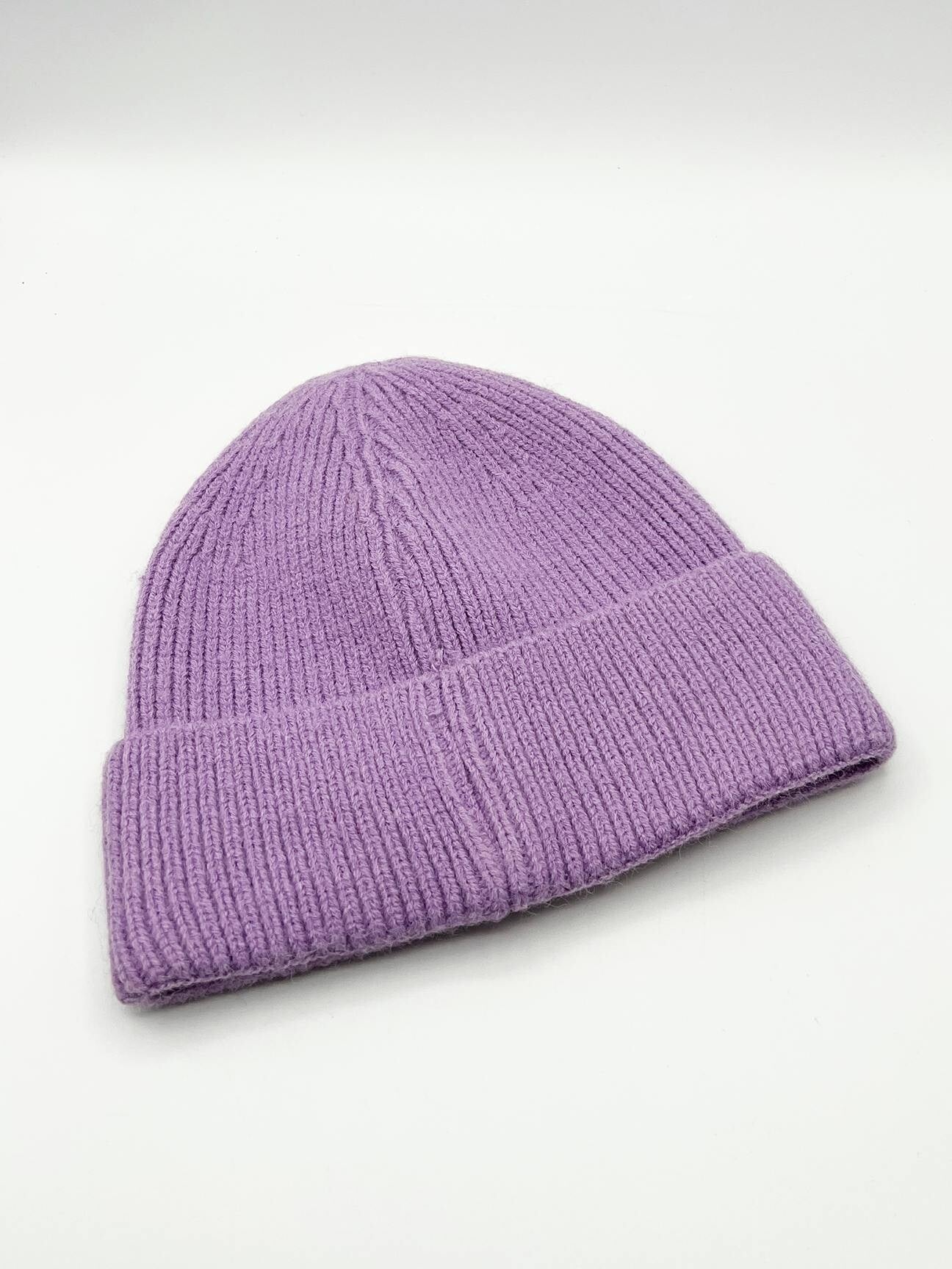 Svnx Purple Ribbed Beanie Hat In - One Size