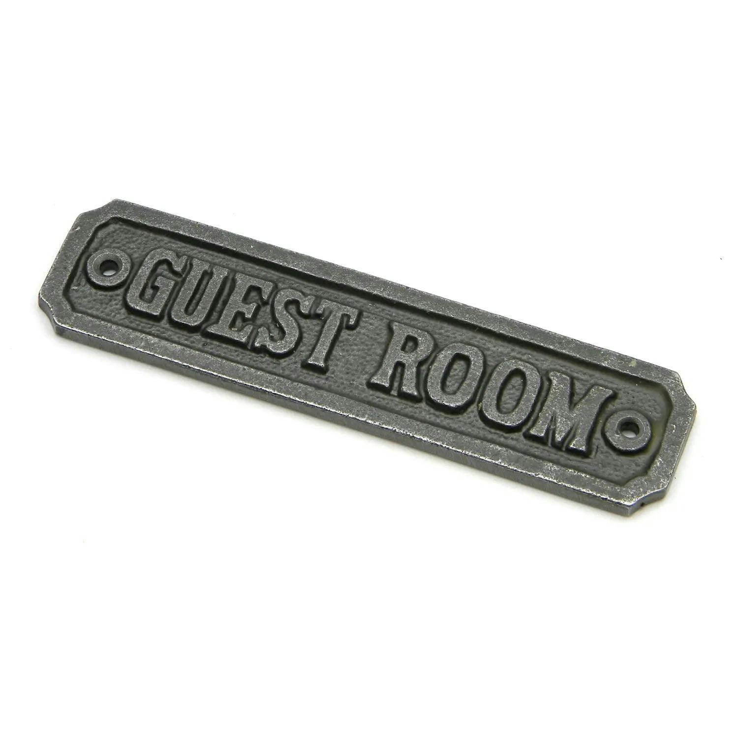 Oakcrafts Cast Iron Guest Room Door Sign - 145Mm X 35Mm