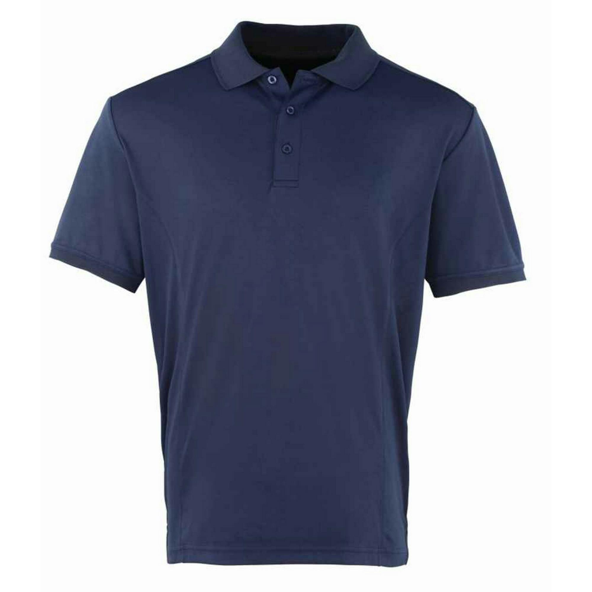 Premier Mens Coolchecker Pique Polo Shirt (Navy) - Size Small - Image 3
