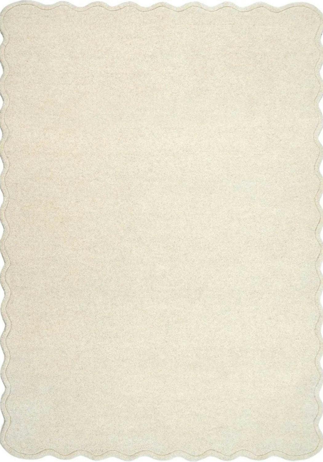 Rackhams Cream Scalloped Elsie Rugs - 120X170 Cm
