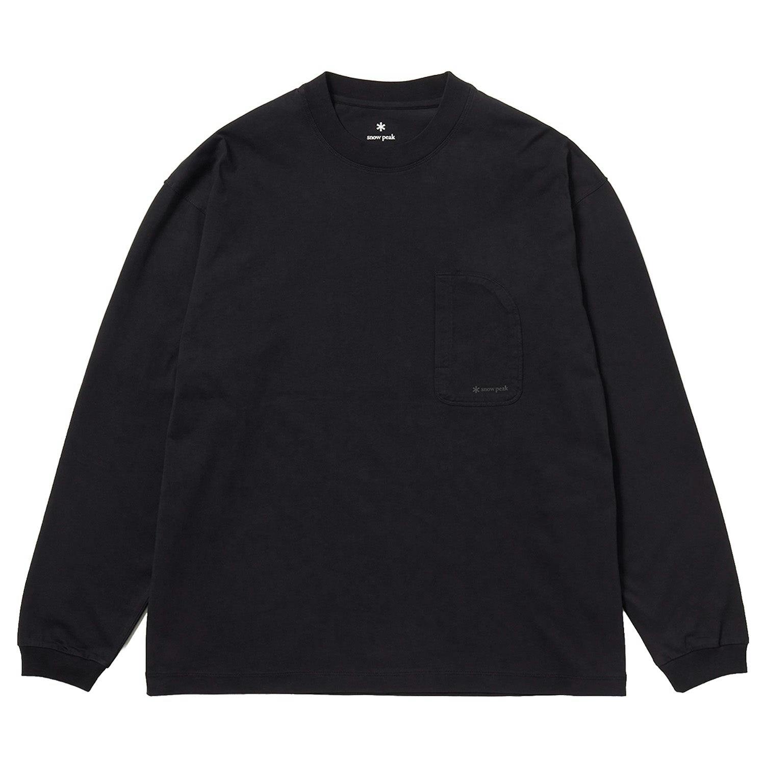 Snow Peak Black Og Mercerized Long Sleeve T-Shirt - Small