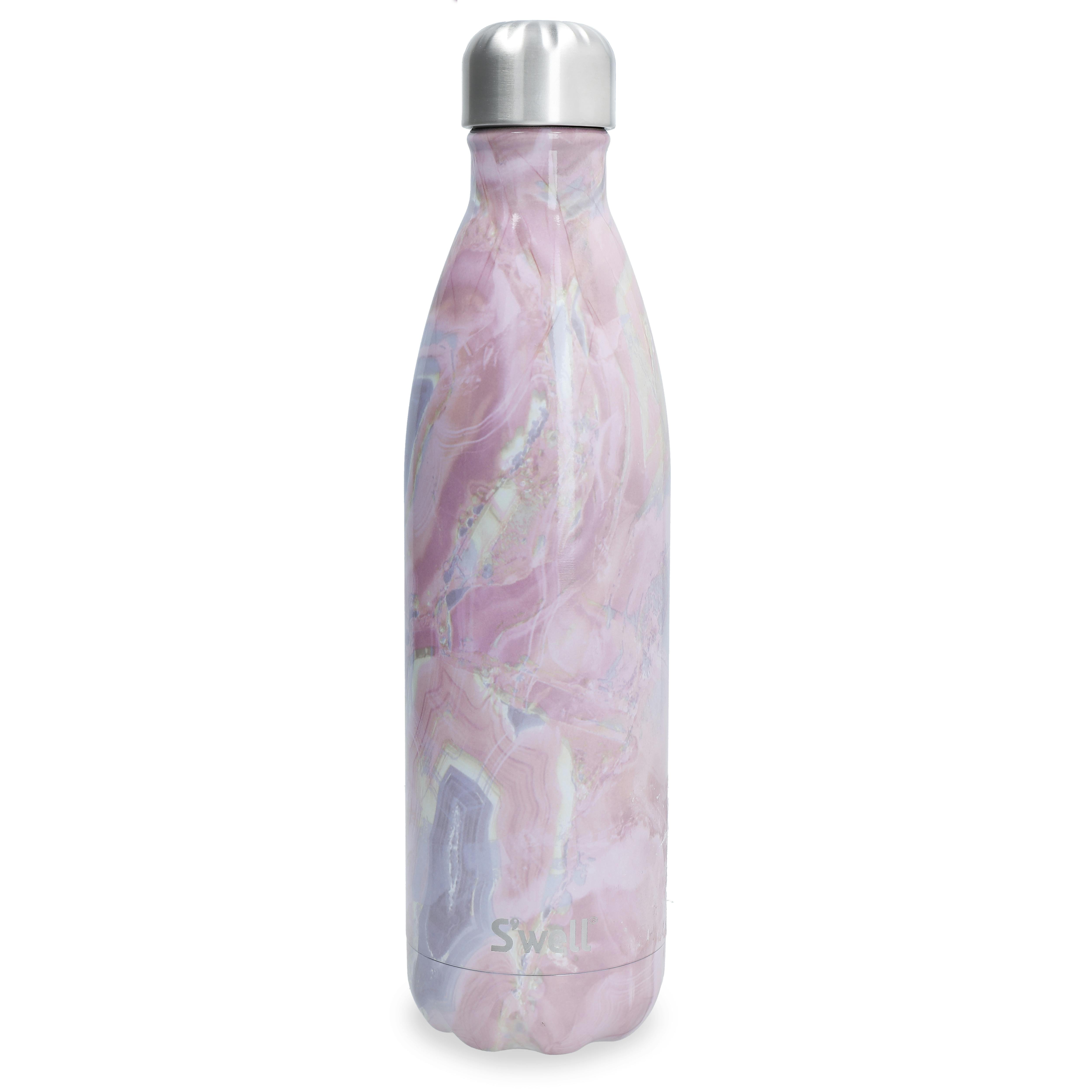 Rackhams Pink Geode Rose Bottle, 750Ml - Stainless Steel - Water Bottle