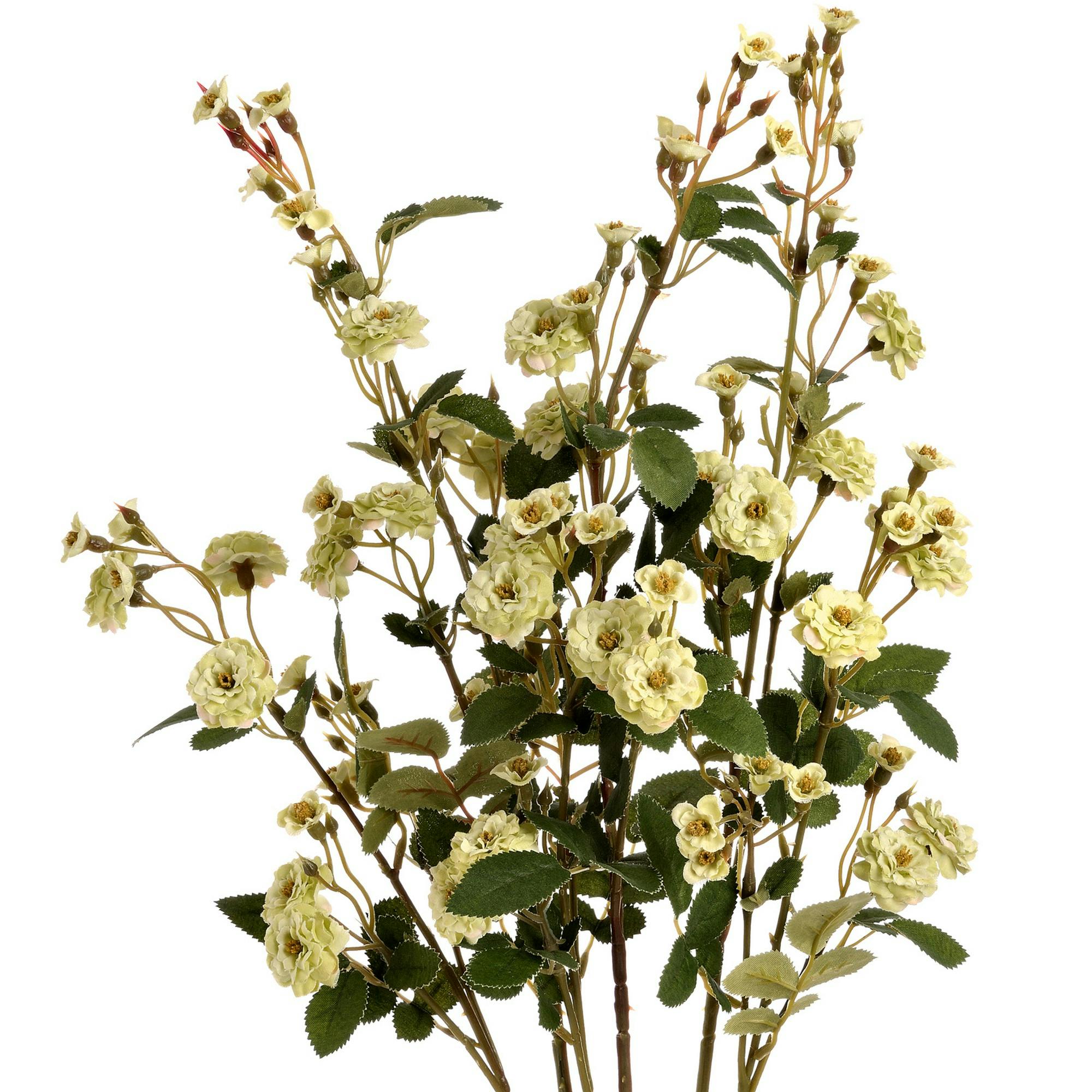 Hill Interiors Green Faux Wild Meadow Rose - One Size - 100% Mixed