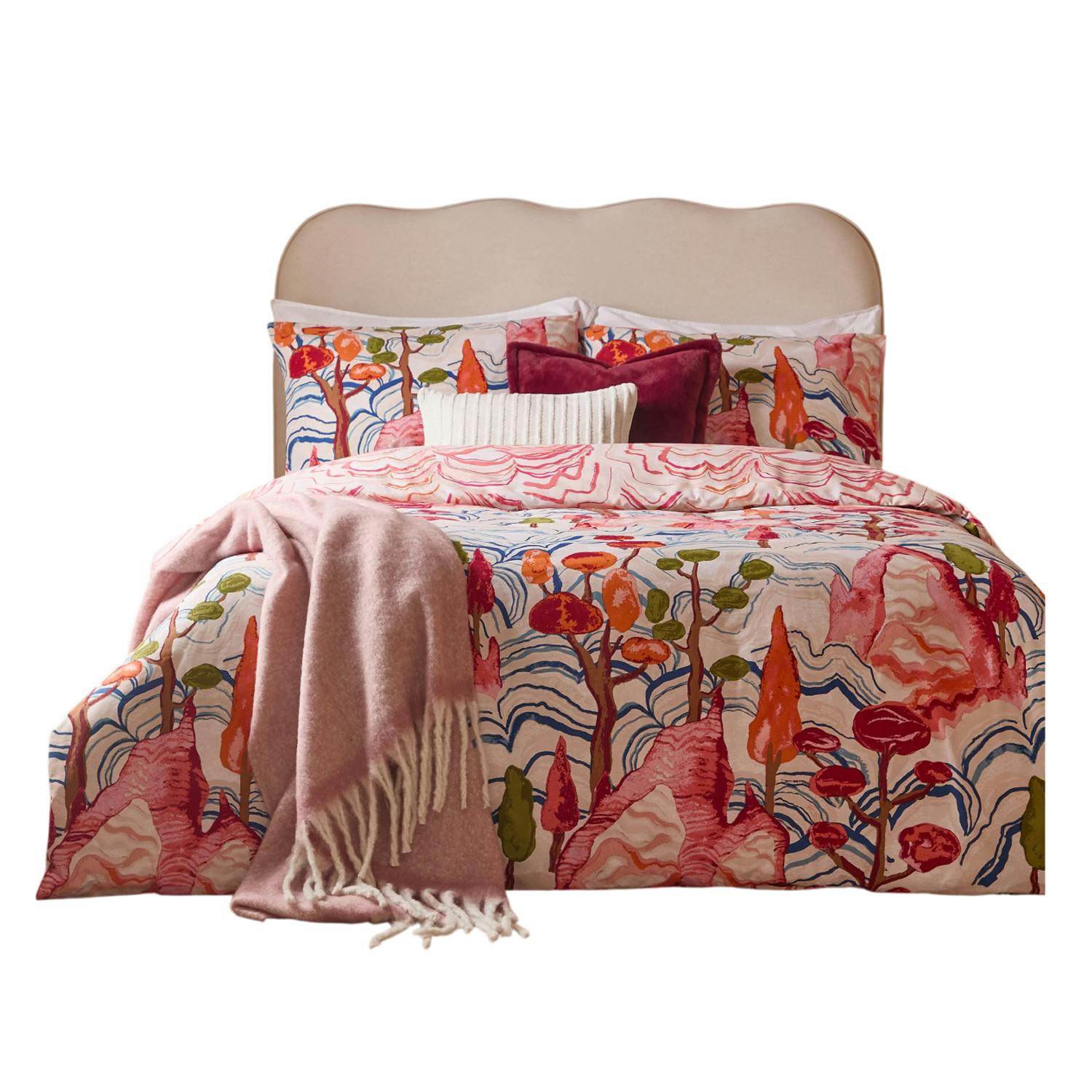 Rackhams Terra Nova Reversible Printed Duvet Cover Set - Multicoloured - Double - Multicoloured - 100% Polyester