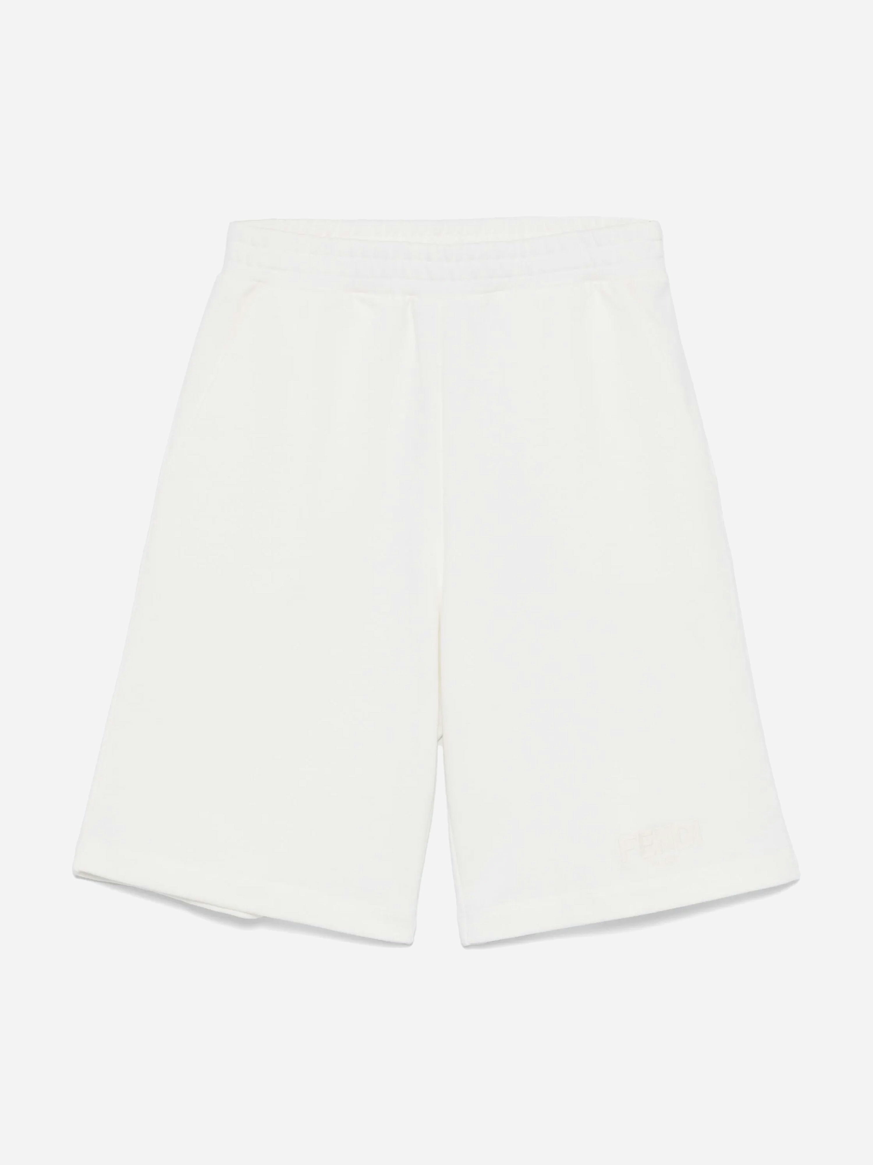 Fendi Kids Boys White Fendi Bermuda Shorts In - 6 Yrs