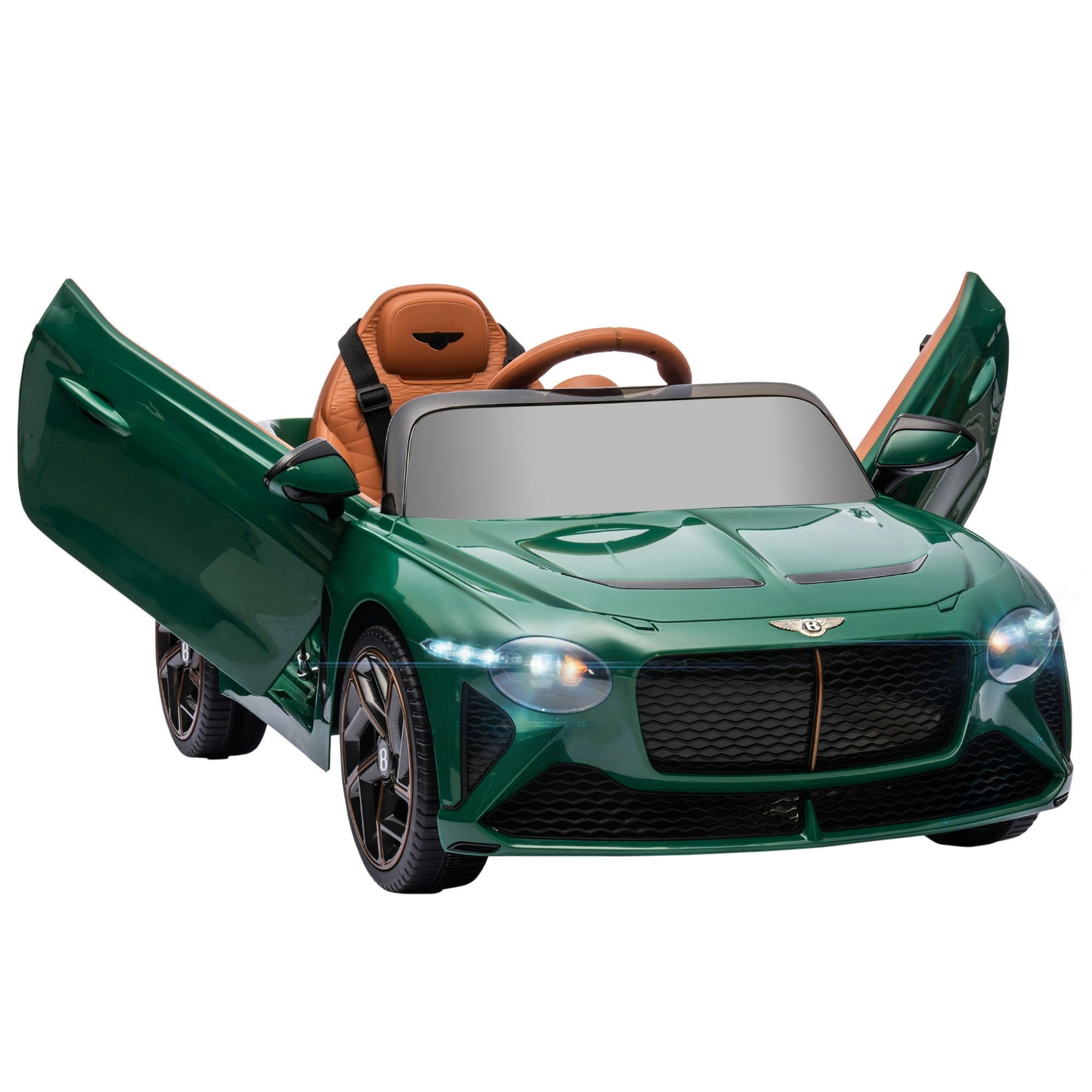 Homcom Green Bentley Bacalar Licensed 12V Kids Electric Ride-On W/ Remote Size 12