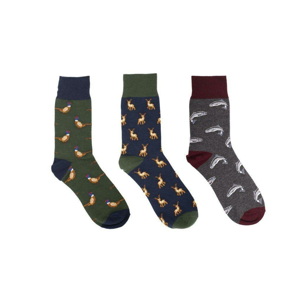 Heritage Traditions Salmon Heritage 3 Pack Socks - Pheasant Stag