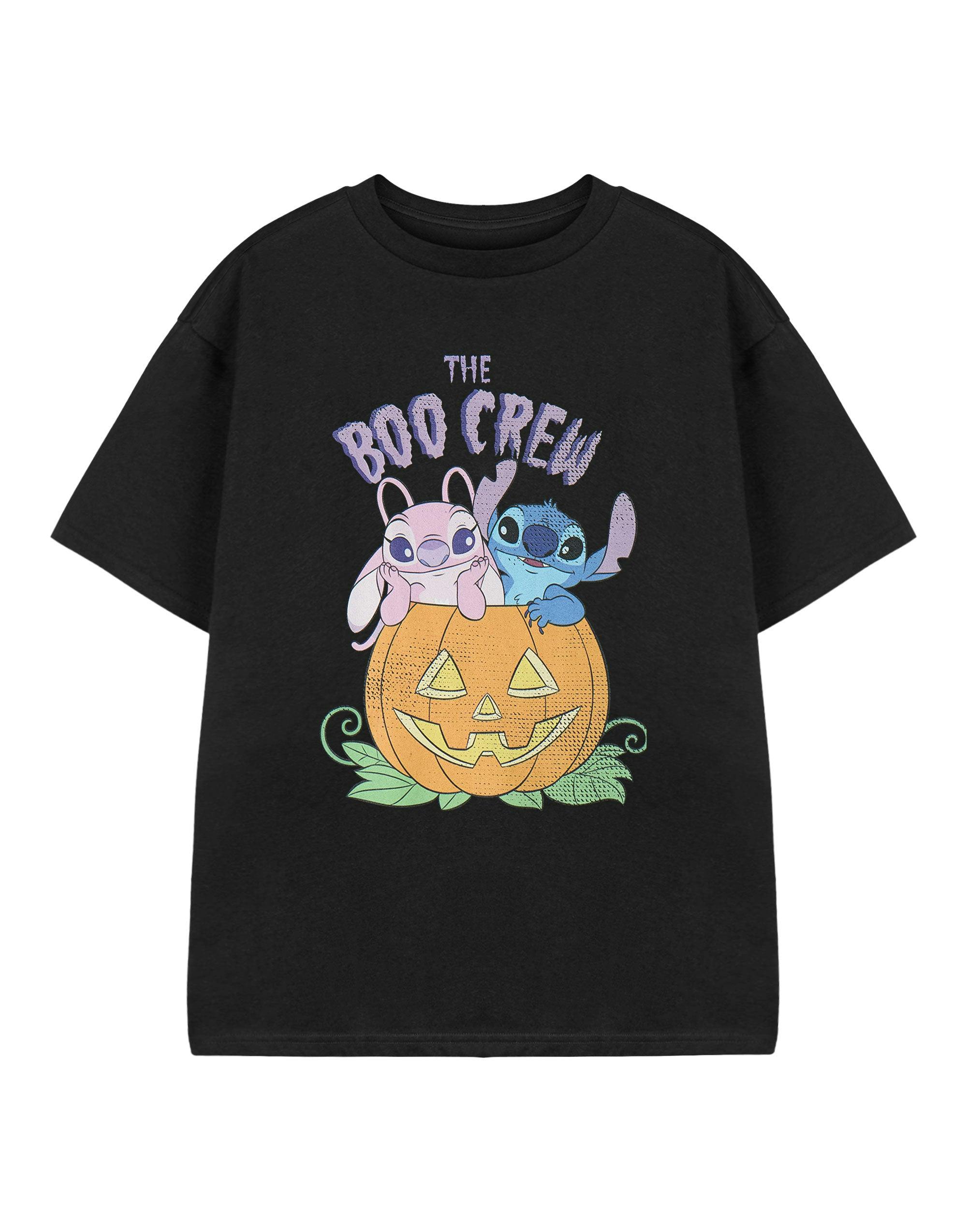 Vanilla Underground Girls Black Disney Lilo & Stitch Boo Crew Short Sleeved T-Shirt - 3-4 Years