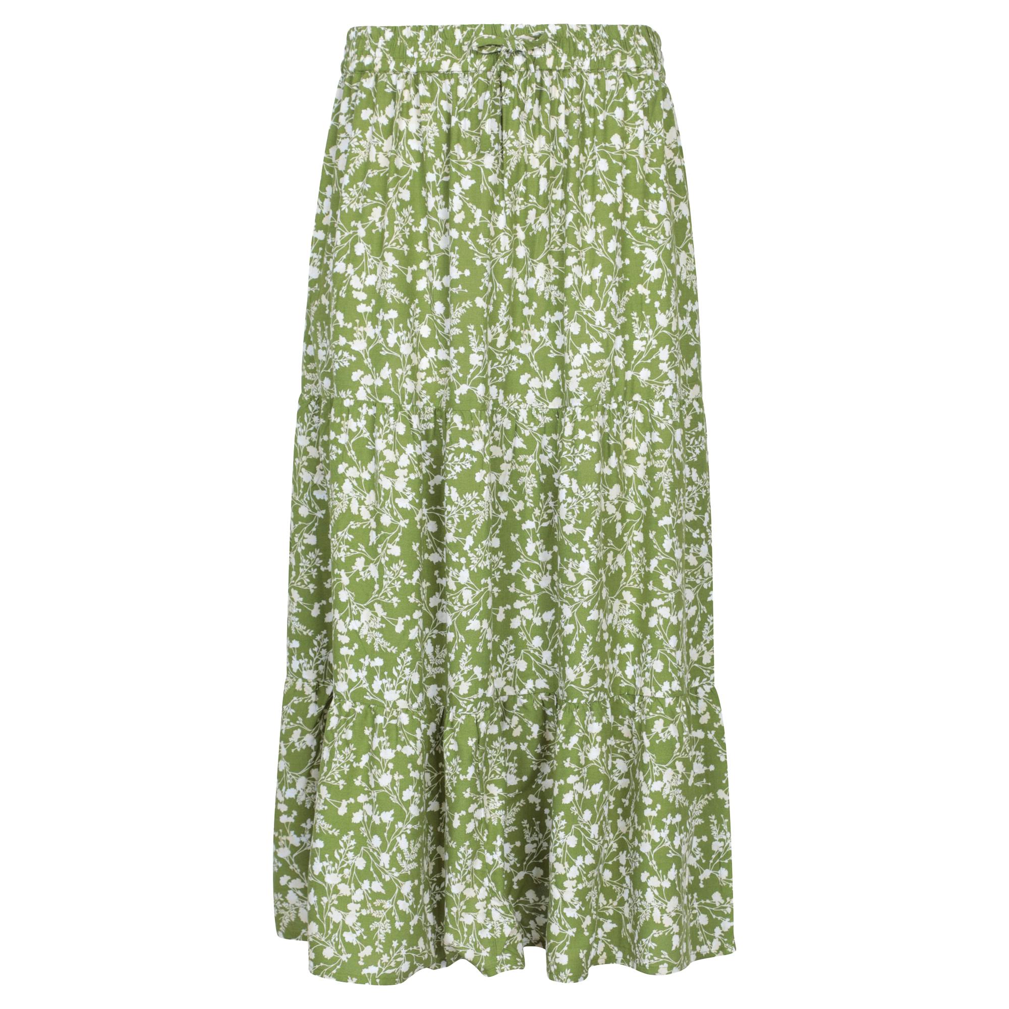 Mountain Warehouse Women's Green Palermo Tiered Midi Skirt - 6 Uk - 100% Viscose