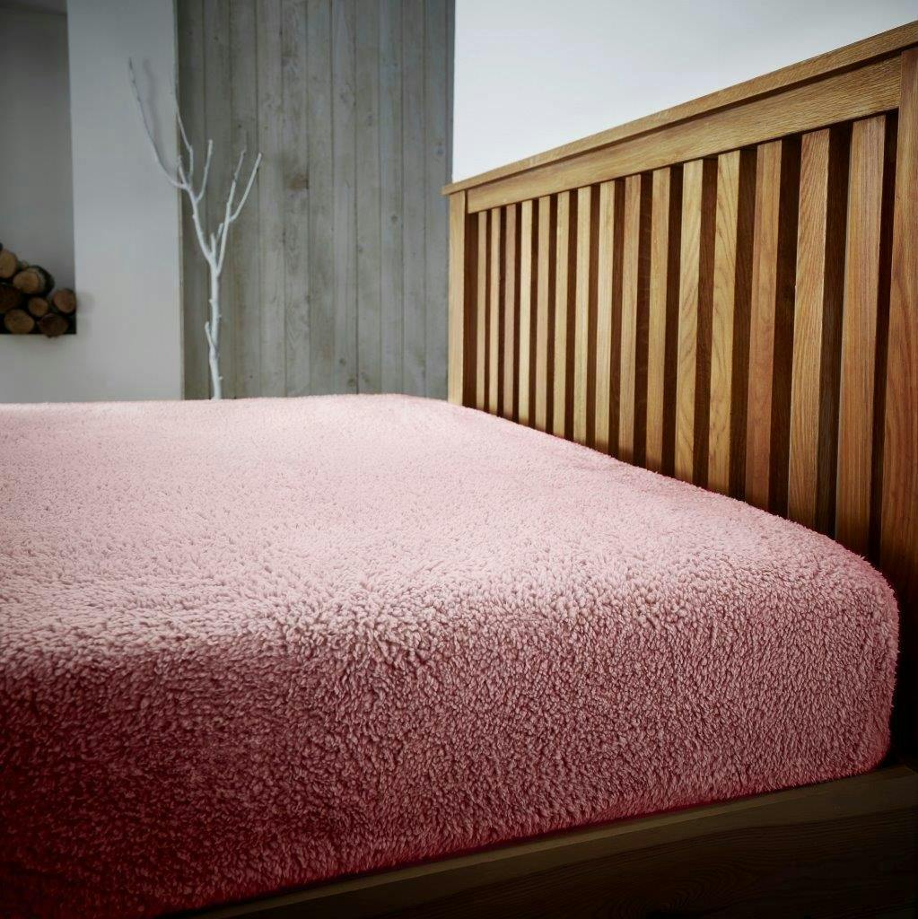 Smart Living Pink Teddy Plain Fitted Sheet - Single (90Cm X 190Cm) + 25Cm Deep