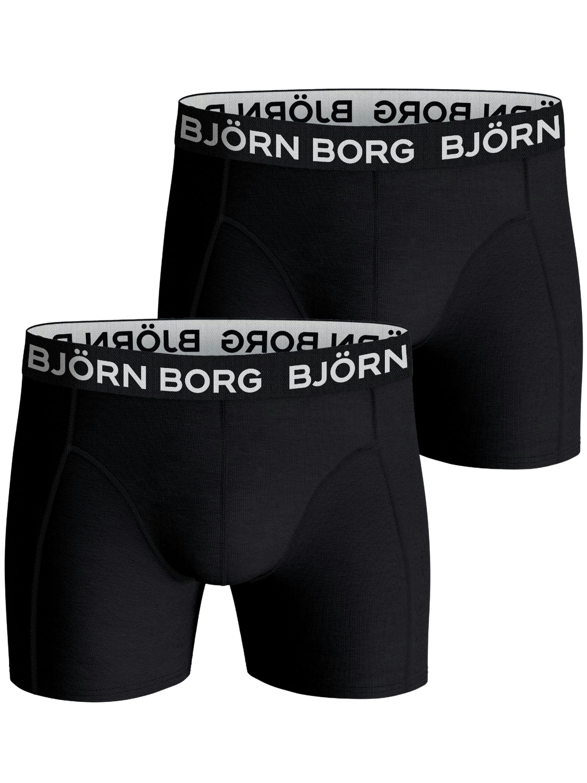Bjorn Borg Men's Black 2-Pack Large Logo Boxer Briefs, - Xxl