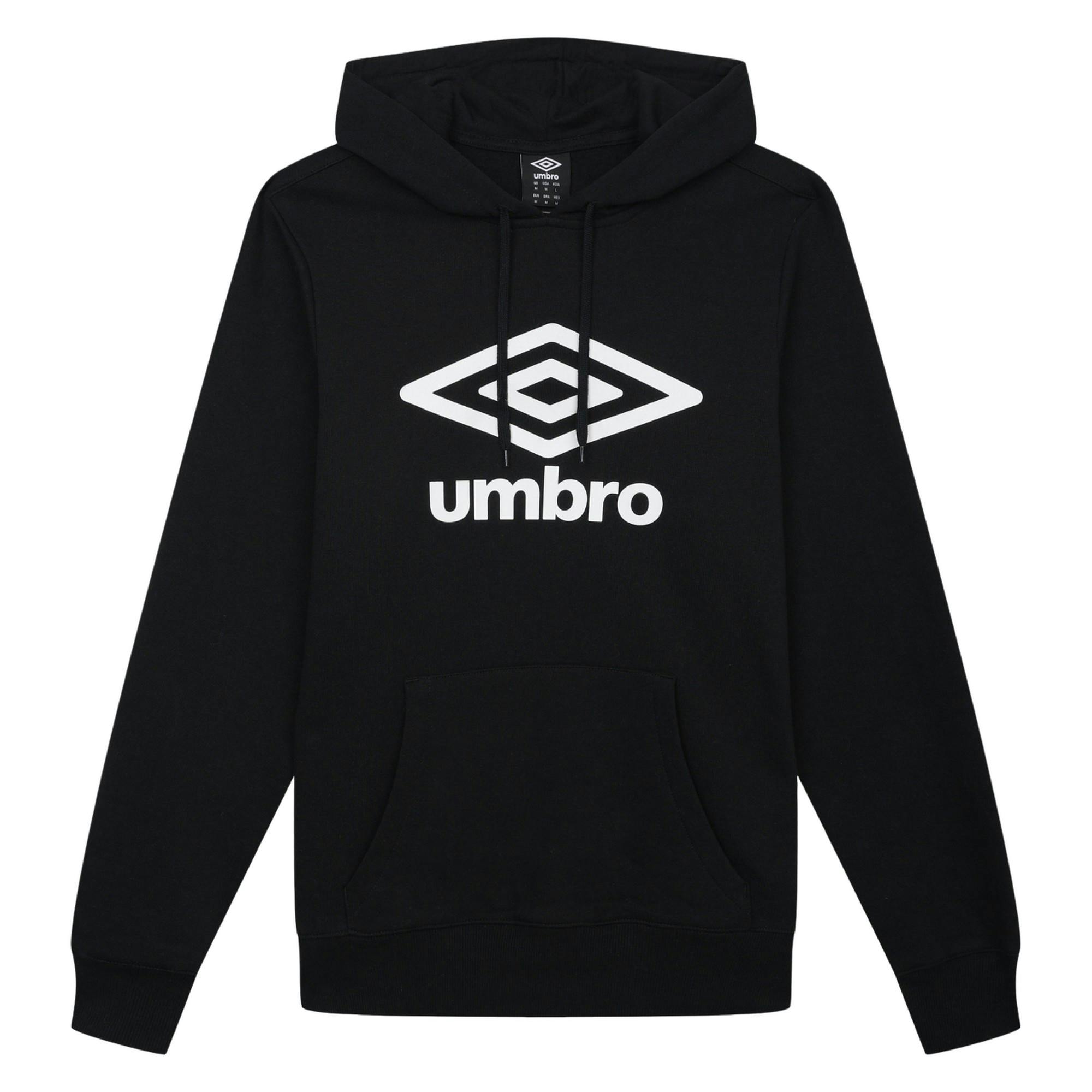 Umbro Men's Black Logo Hoodie - L - 70% Cotton/30% Polyester