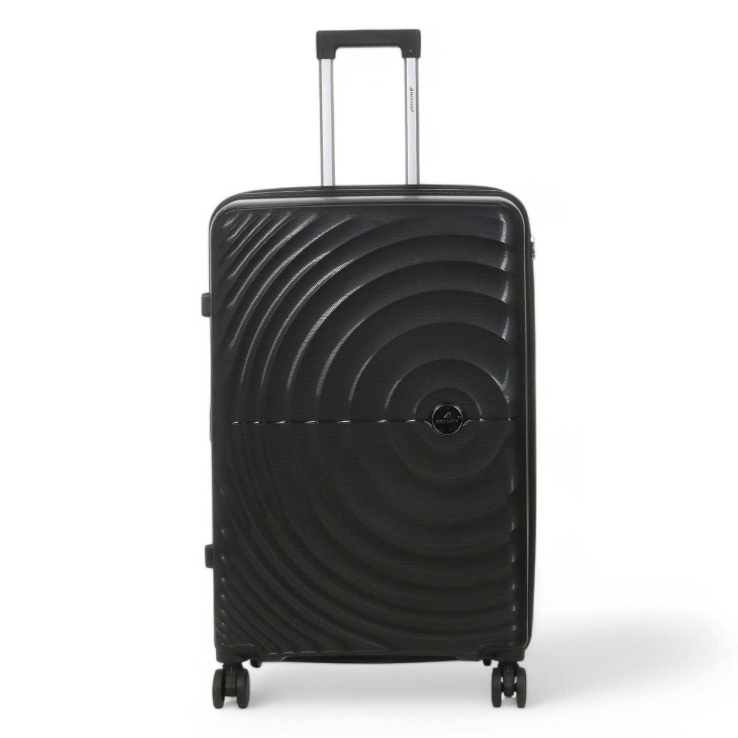 Snowball Black Expandable Hard Shell 8 Wheels Luggage Travel Cabin Suitcase Set - Large