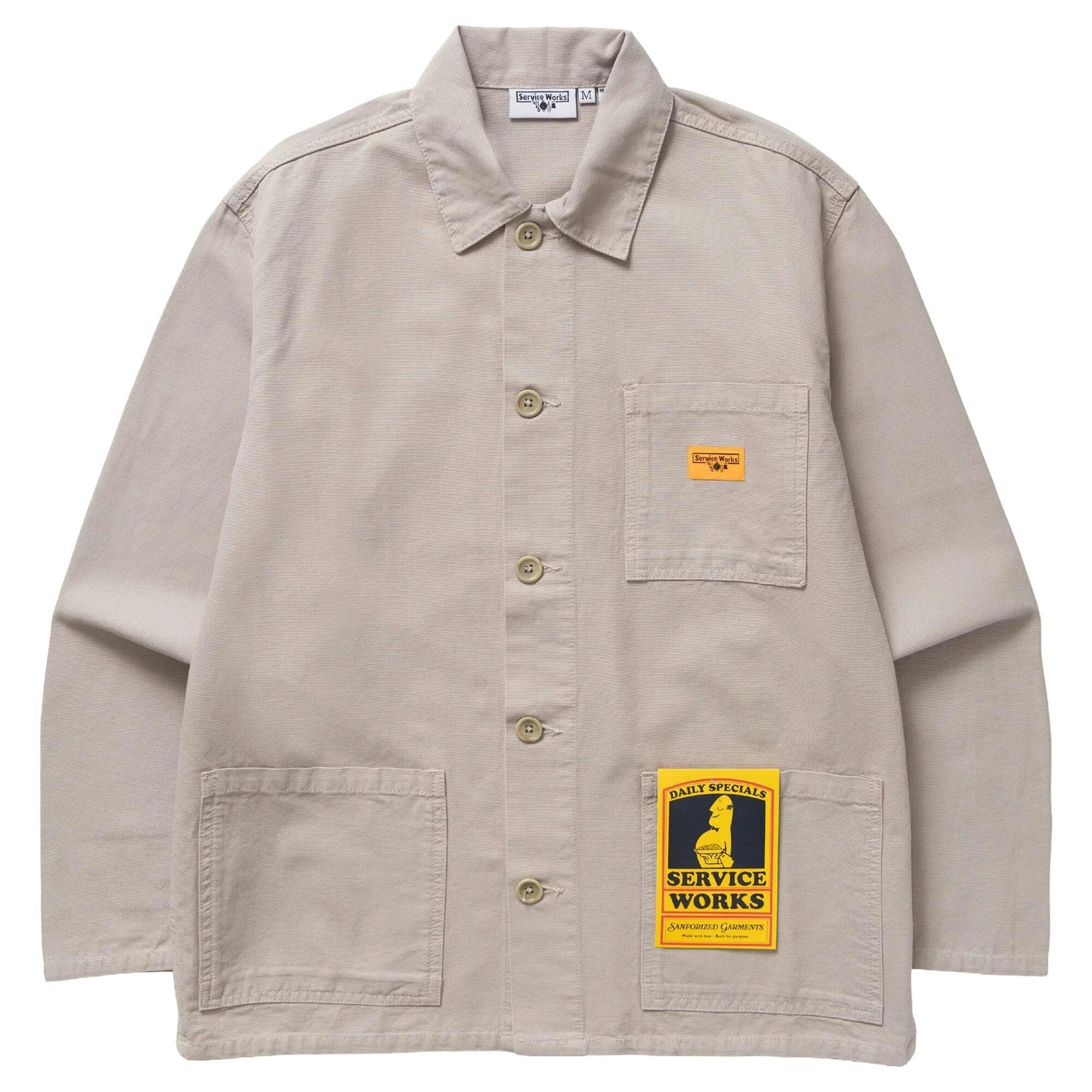 Service Works Canvas Chore Shirt - Stone - Large
