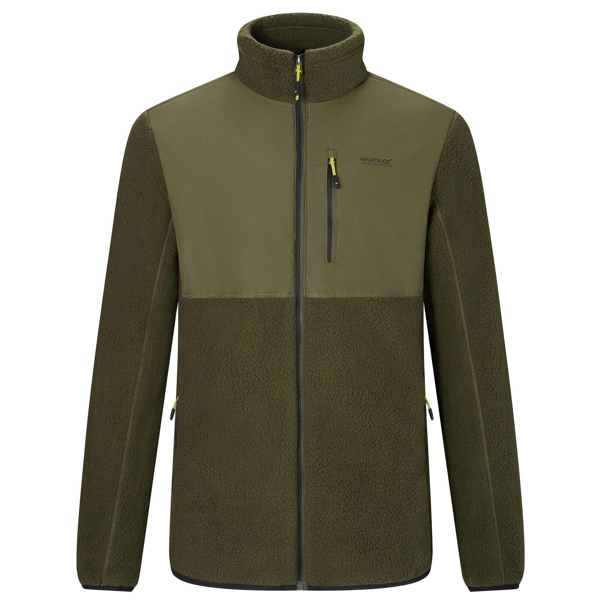 Regatta Men's Dark Morran Water Resistant Full Zip Fleece Jacket - Khaki - S - Khaki - 70% Polyester/30% Recycled Polyester