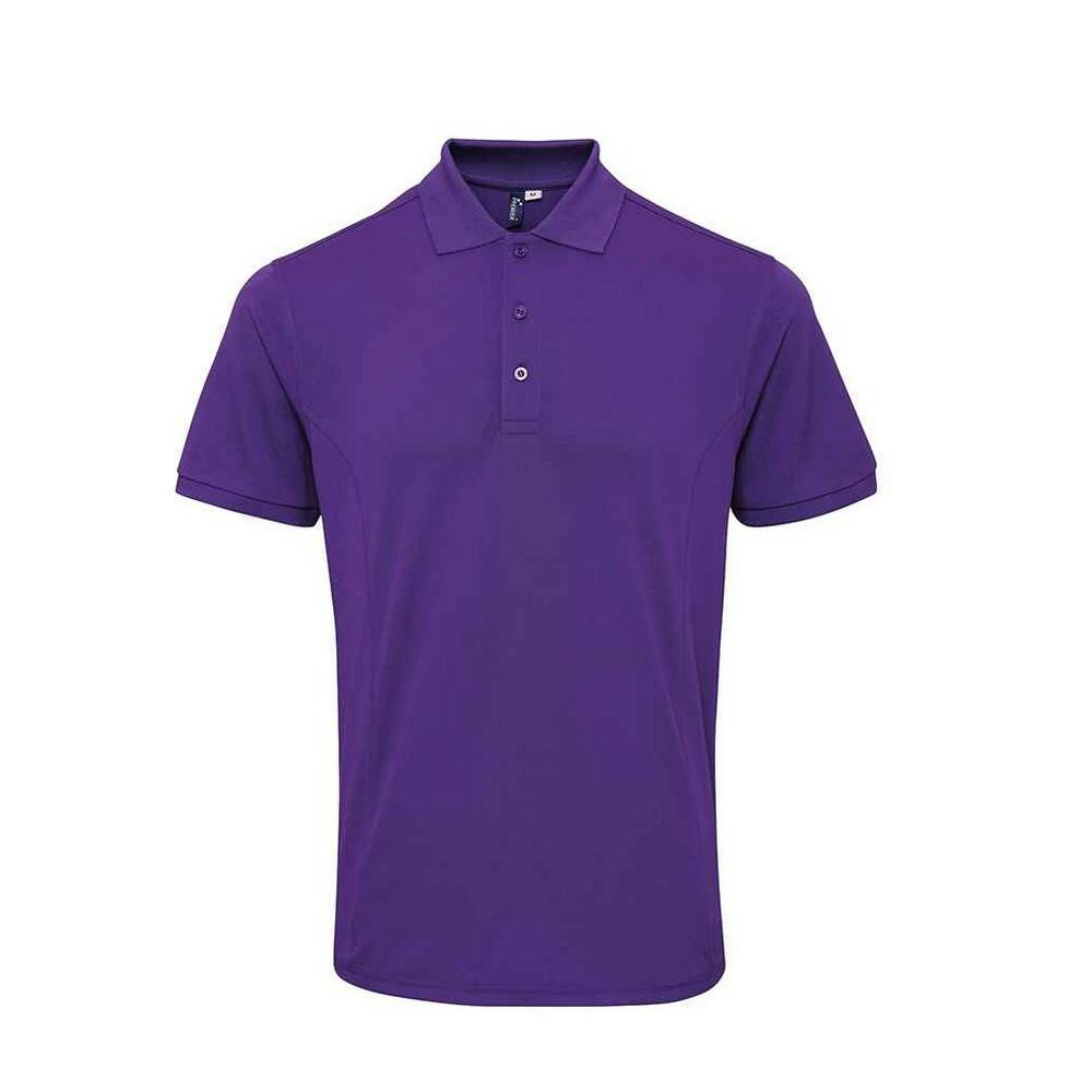 Premier Mens Coolchecker Plus Piqu Polo Shirt (Purple) - Size Medium - Image 3