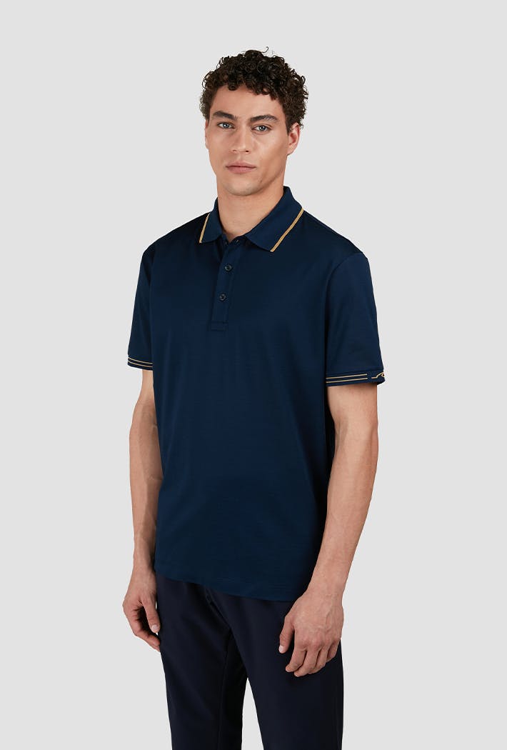 Paul & Shark Men's Polo In Fine Pique Cotton With Contrast Trims - Medium