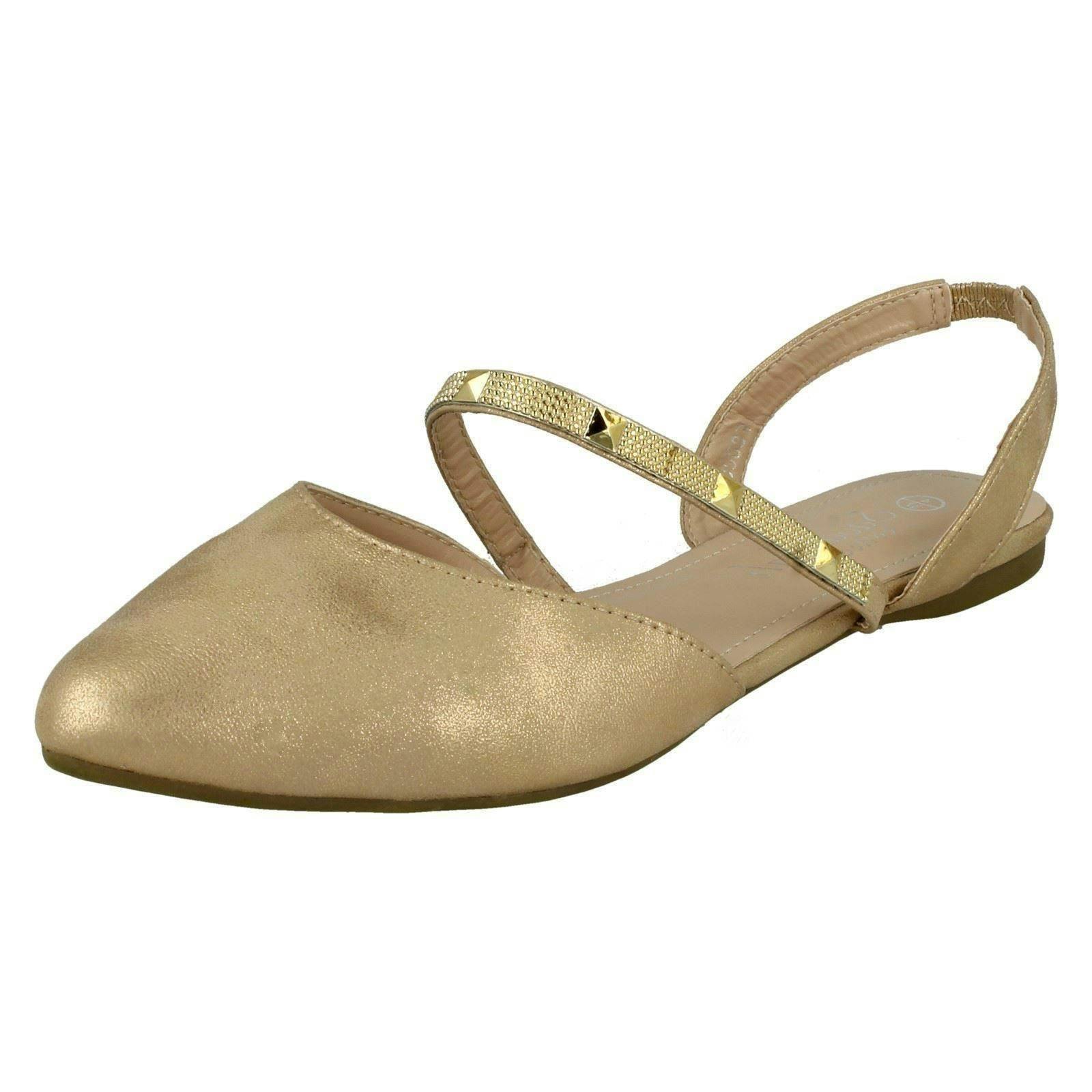Savannah Women's Gold Sling Back Mules - Rose - Uk 6
