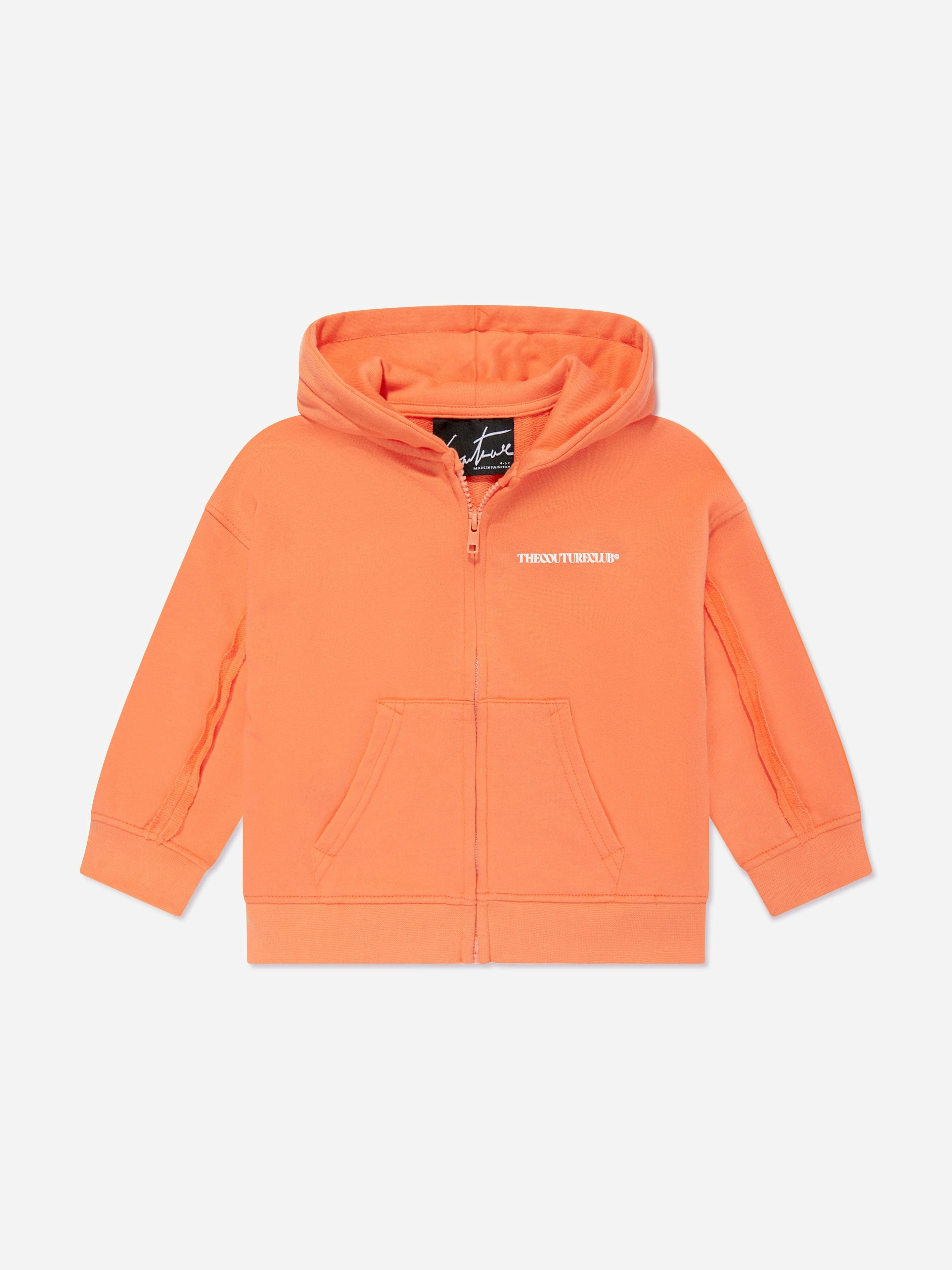 The Couture Club Orange Kids Raw Seam Members Only Zip Up In - 5 - 6 Years