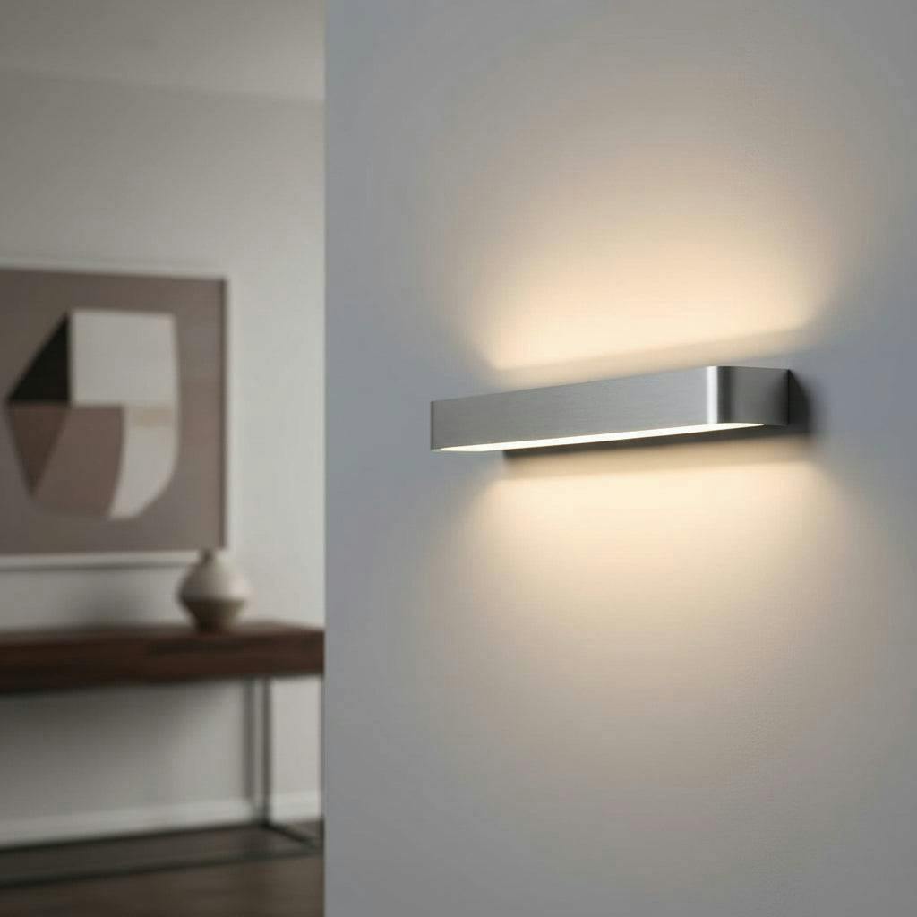 Rackhams Silver 20 Watt 600Mm Brushed Up Down Interior Wall Sconce