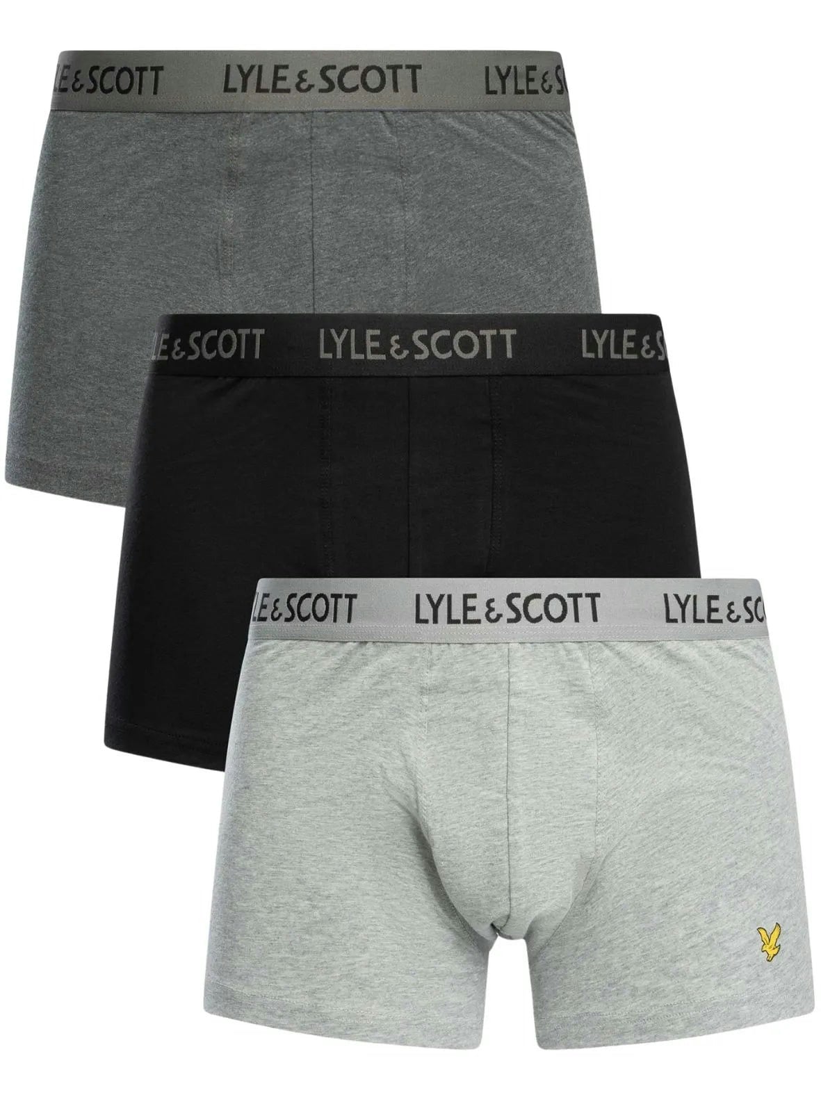 Lyle & Scott Grey 3-Pack Barclay Boxer Briefs, Combination - M