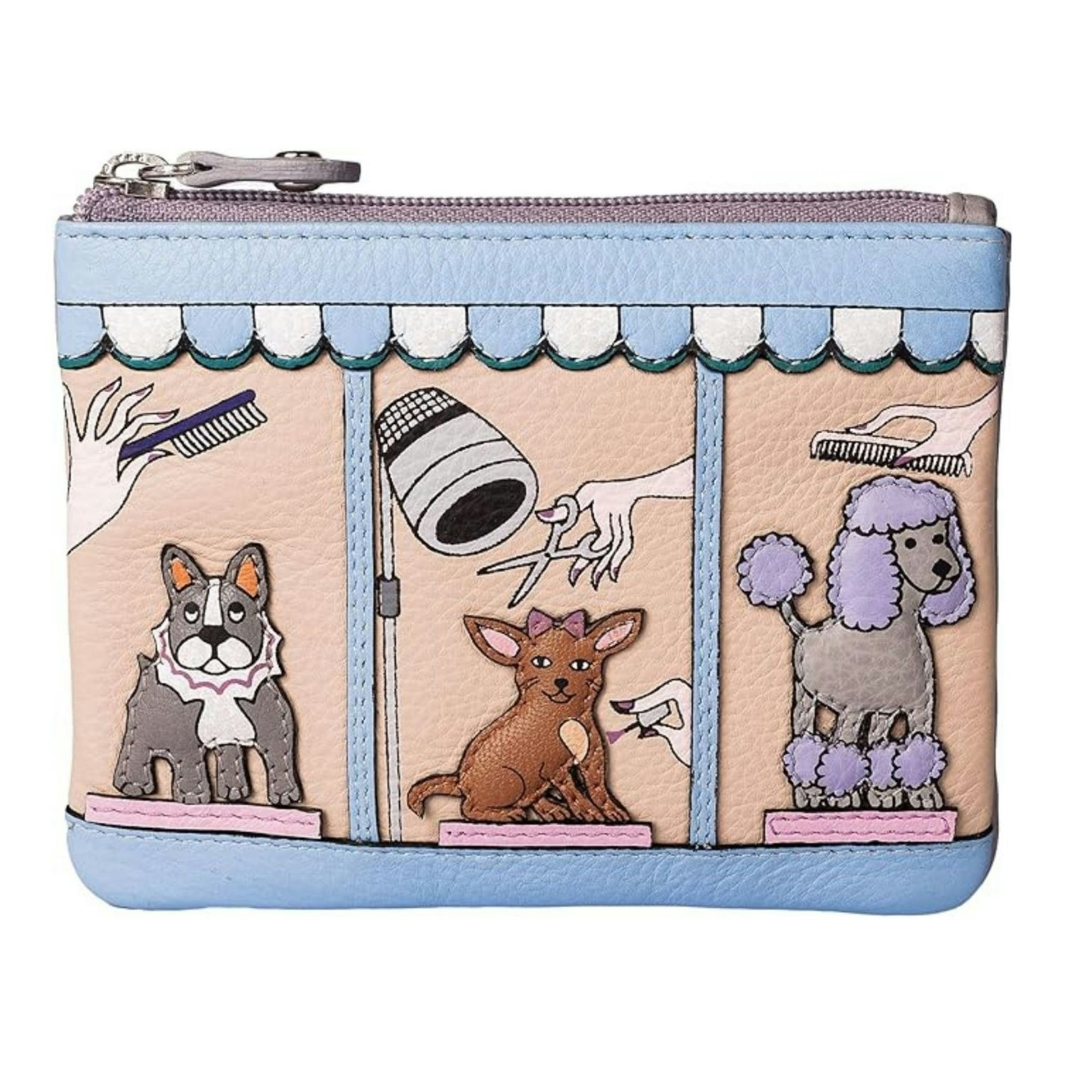Mala Leather Light Pampering Dog Grooming Parlour Rfid Leather Purse - Multi