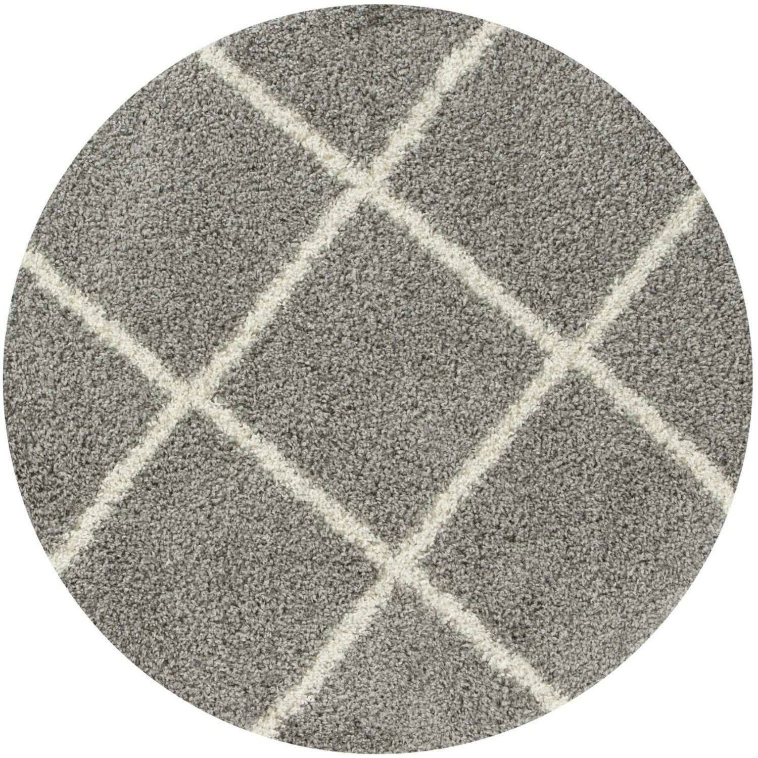 Rackhams Grey Moroccan Shaggy Rug | 510 - Ø 120 Cm