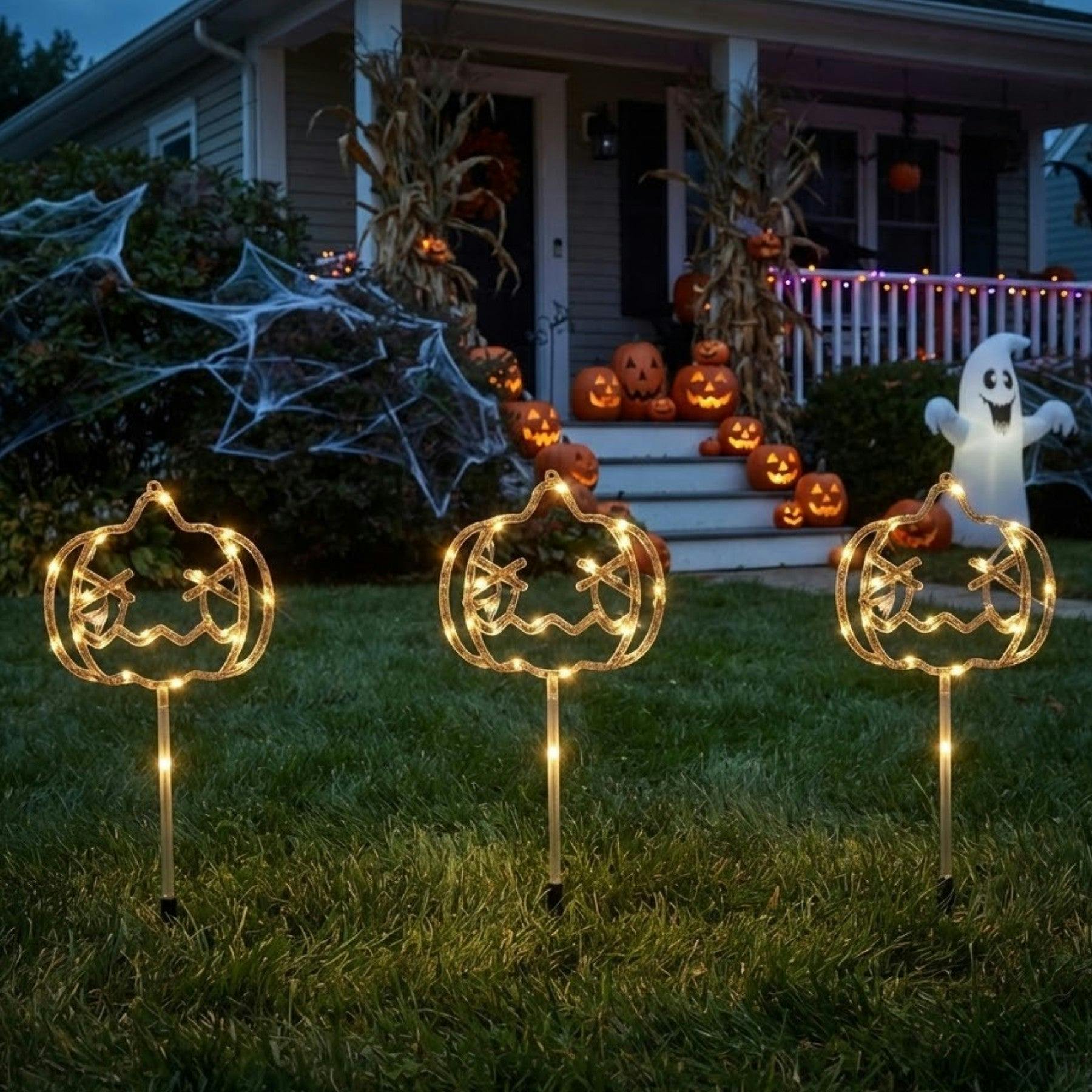 B&Q -  Set Of 3 Halloween Pumpkin Stake Lights - Image 3