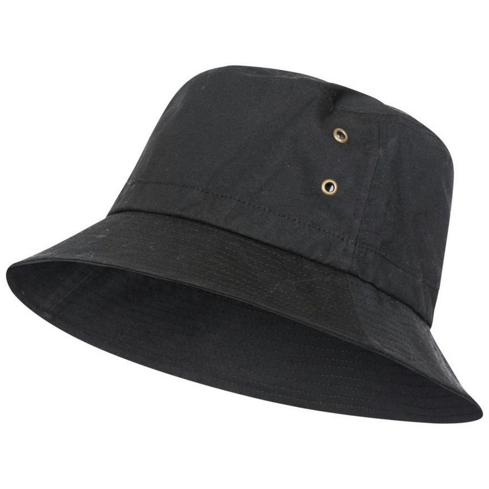 Trespass Unisex Black Adult Waxy Bucket Hat - L-Xl - 100% Cotton