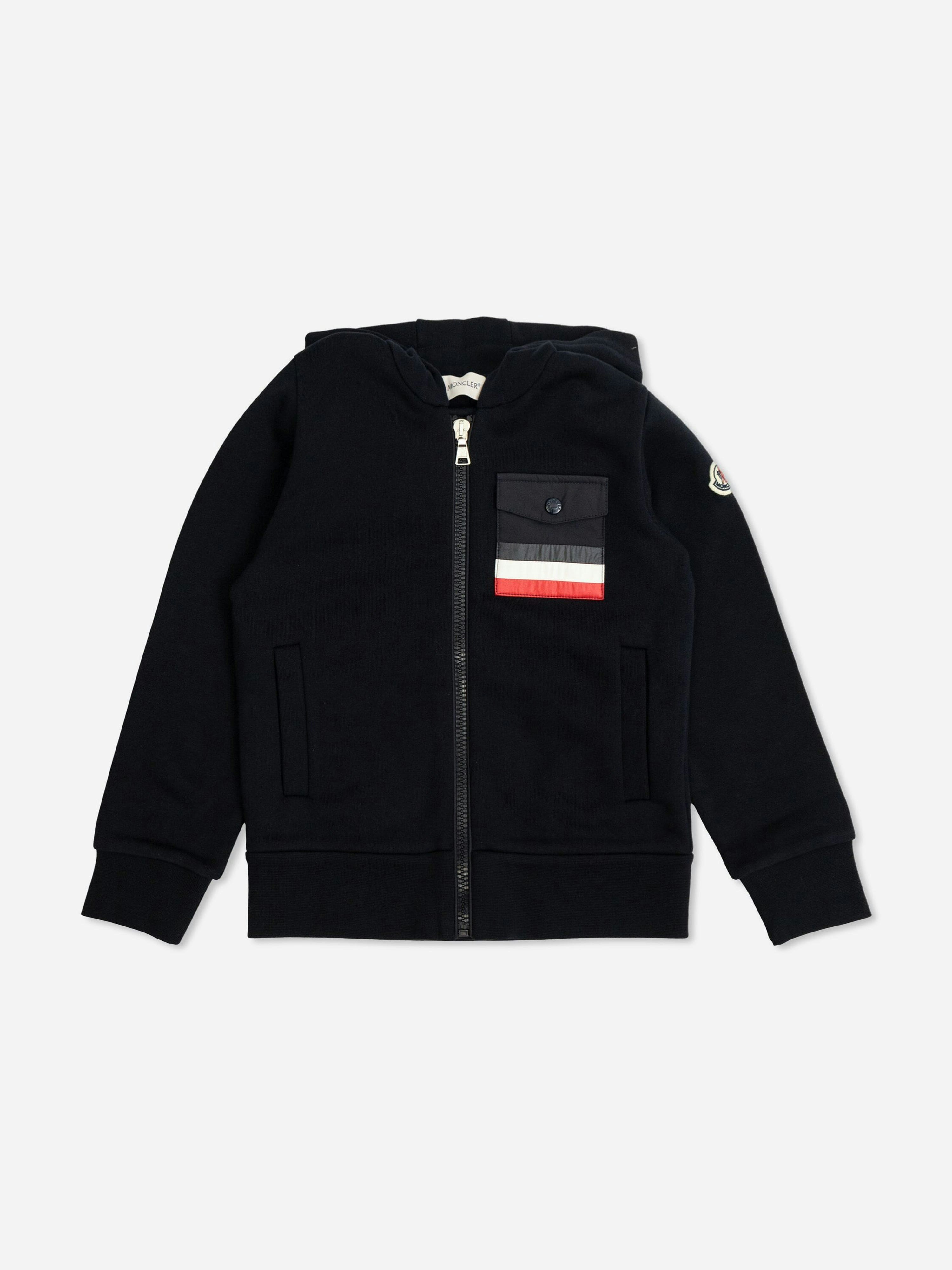 Moncler Enfant Boys Blue Zip Up Top In Navy - 10 Yrs